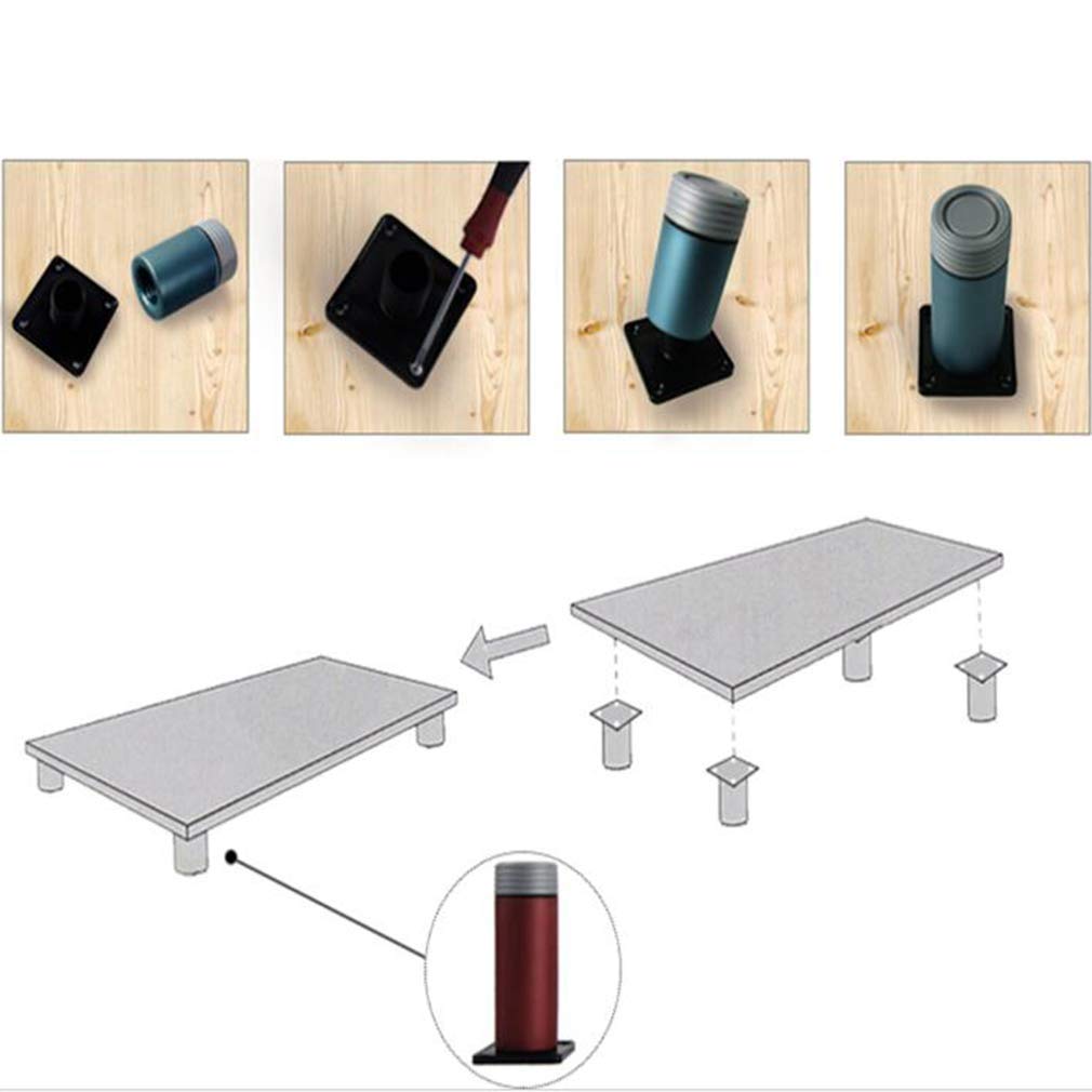 Adjustable Plastic Furniture Legs ×4 - Sofa Replacement Feet, Cabinet & Bed Leg Accessories (8-15cm Height) - 4 Color Table Legs for Coffee Table, End Table & Nightstand - Perfect for Home Office, Living Room & Bedroom Furniture Upgrade
