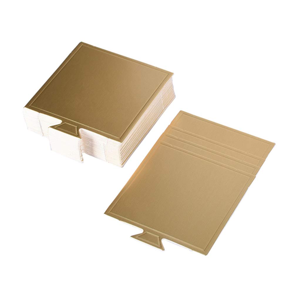 UPKOCH 100-Pack Small Square Cardboard Cake Boards - Sturdy Mousse Base, Dessert Display Trays & Paper Coasters for Wedding, Birthday Party Cake Decorations - Perfect for Bakeries, Catering & Home Baking