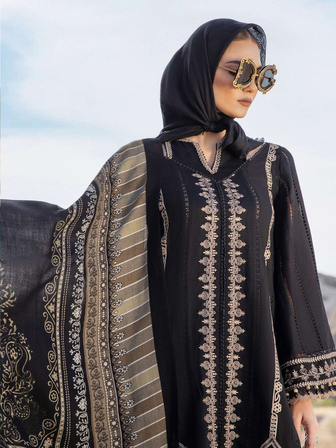 Elegant Black Designer Semi-Stitched Pant Suit with Exquisite Embroidery - Perfect for Weddings, Parties & Formal Events