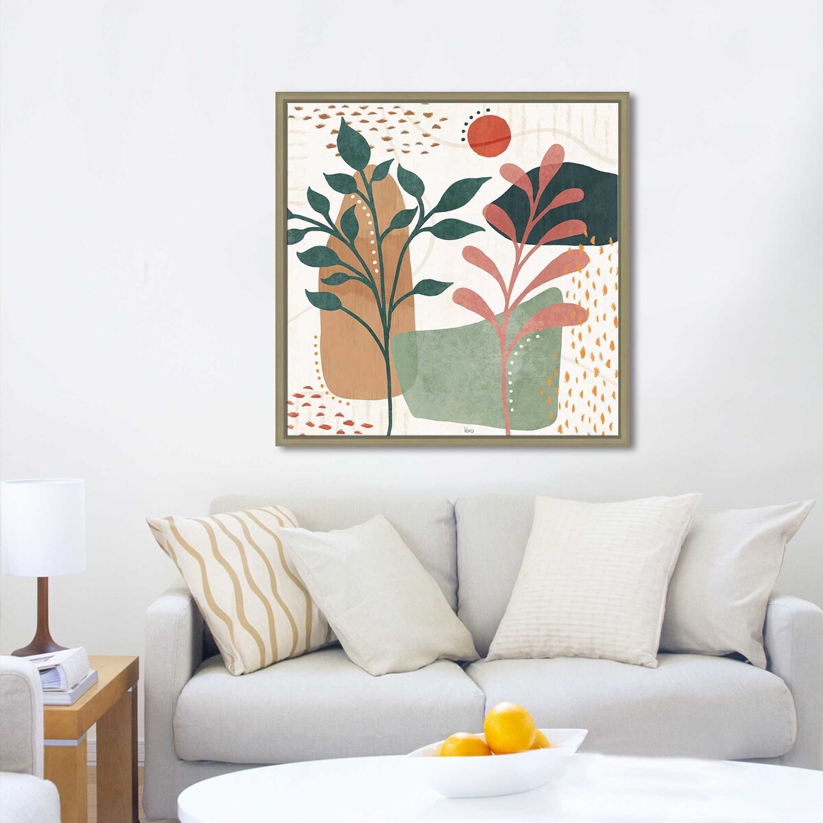 Abstract Blossom III Floral Art Print on Floating Canvas - Modern Wall Decor for Living Room, Bedroom & Office
