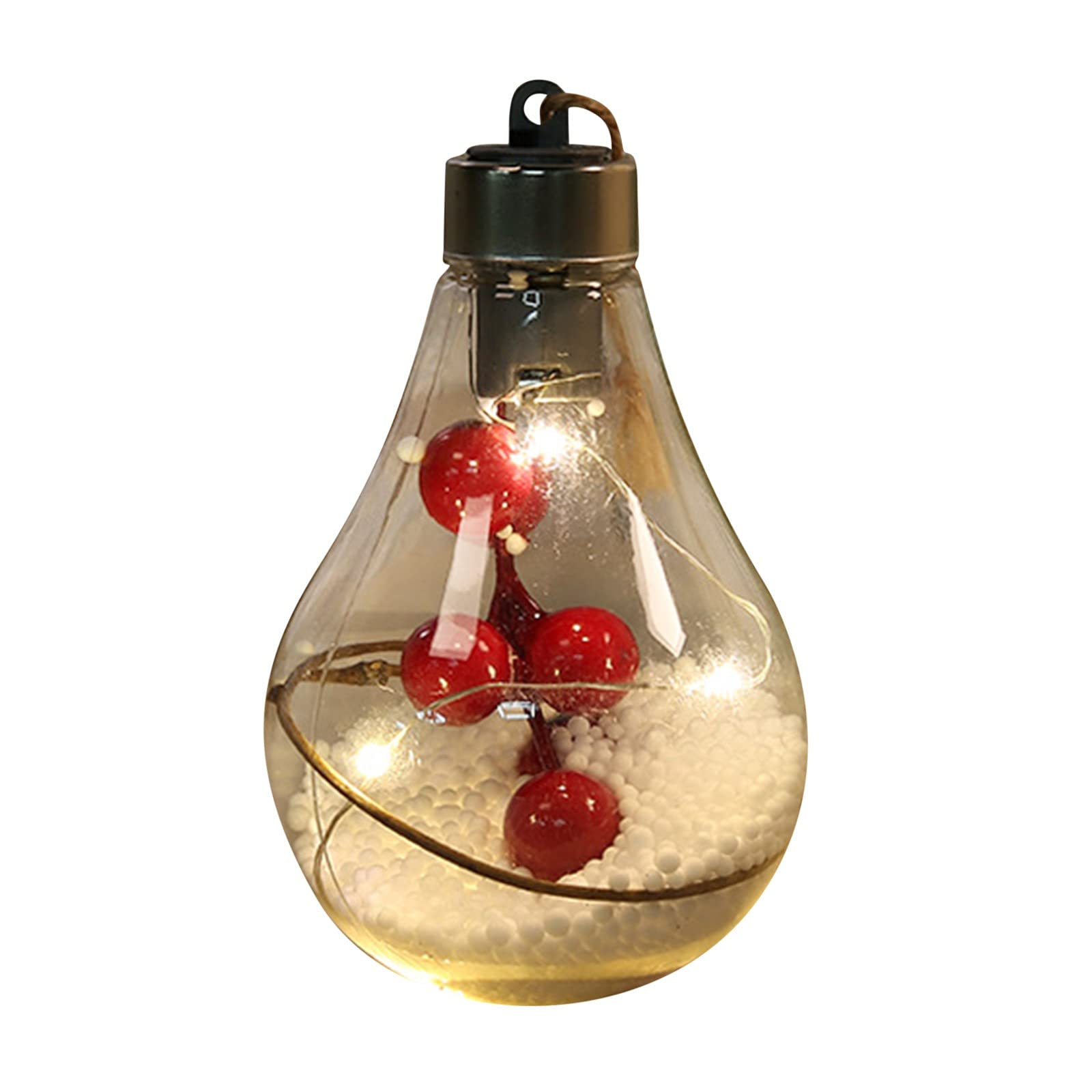 ZSWWang LED Christmas Ball Ornament - Transparent Hanging Pendant with Fillable Light Bulb Baubles for Holiday, Birthday, Wedding & Party Decorations - Perfect for Tree Decor, Home Festive Lighting, and Special Event Centerpieces