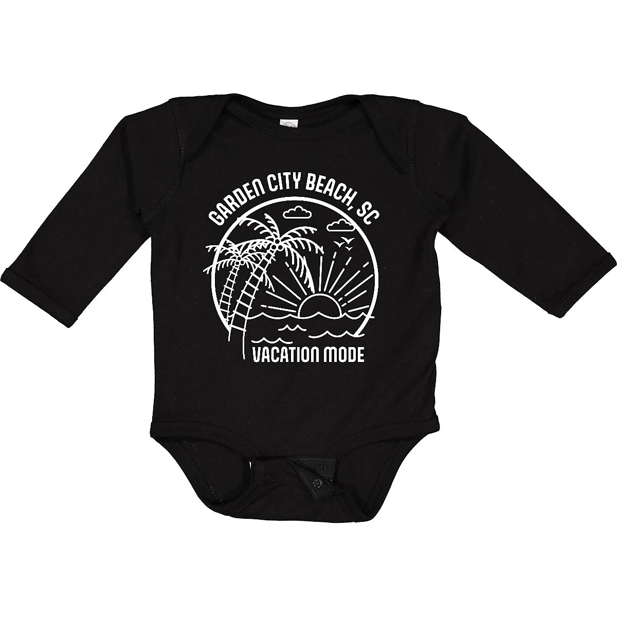 Inktastic Summer Vacation Mode Garden City Beach South Long Sleeve Baby Bodysuit - Perfect for Beach Trips, Family Photos & Casual Outings
