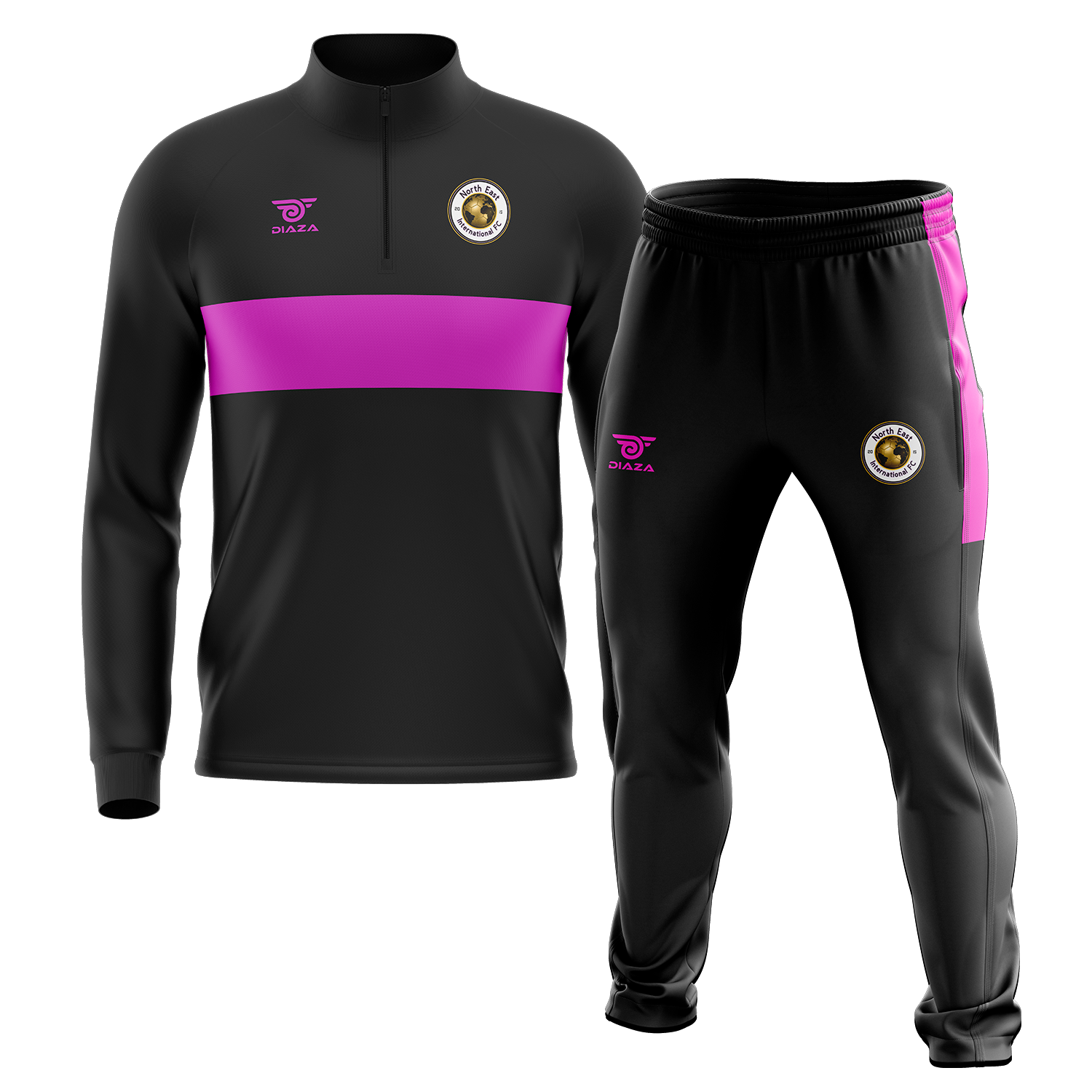NEI FC Pink Tracksuit for Women - Soft Cotton Jogging Suit Set with Hoodie & Pants - Comfortable Athletic Wear for Gym, Running, and Casual Outfits