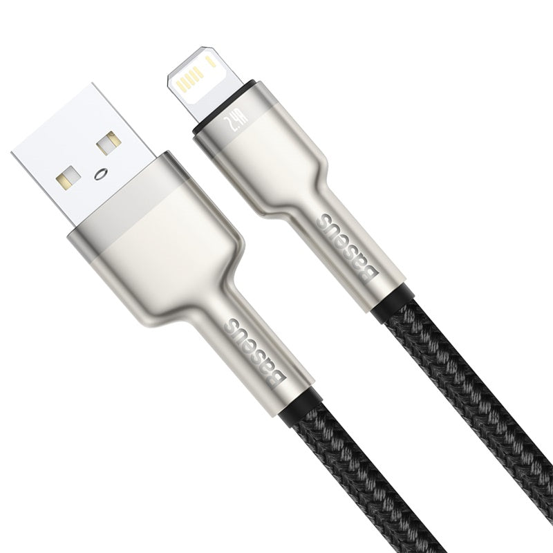 Baseus Premium Cafule Series 25cm Metal USB to Lightning Charging Cable - Fast Charging & Durable for iPhone, iPad - Perfect for Home, Office & Travel