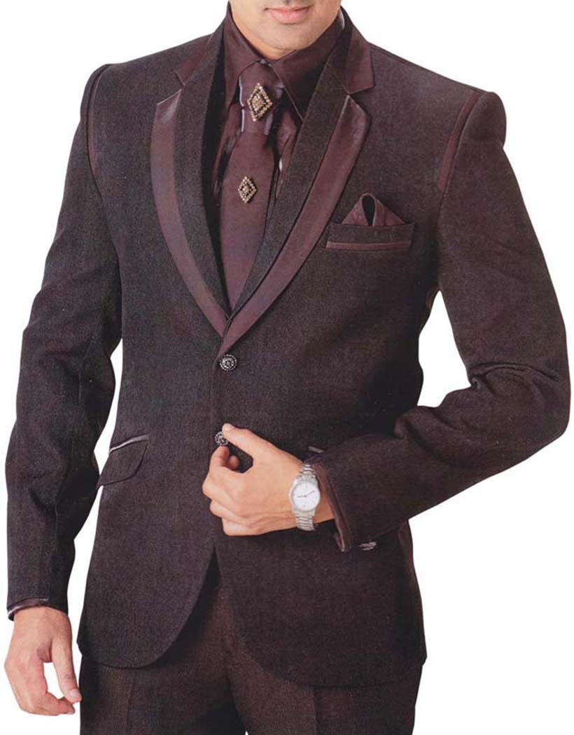 INMONARCH Men's Burgundy 7 Piece Slim Fit Tuxedo Suit TX741 - Perfect for Weddings, Prom, Black Tie Events & Formal Occasions
