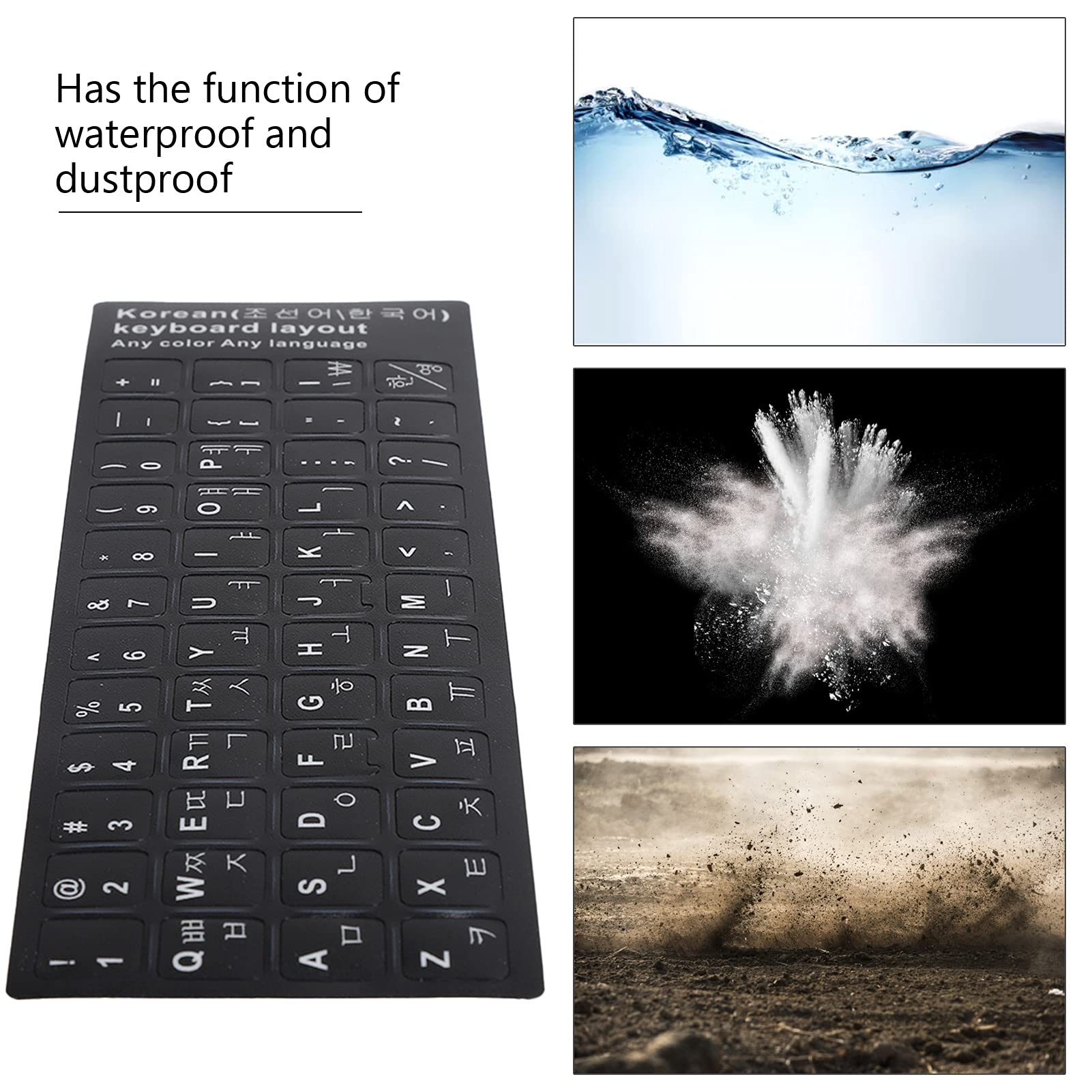 Korean Keyboard Stickers - Waterproof Laptop Keyboard Stickers for 10-17 Inch Notebooks & Desktops | Korean Language Learning & Typing Accessories for Students, Office & Travel Use