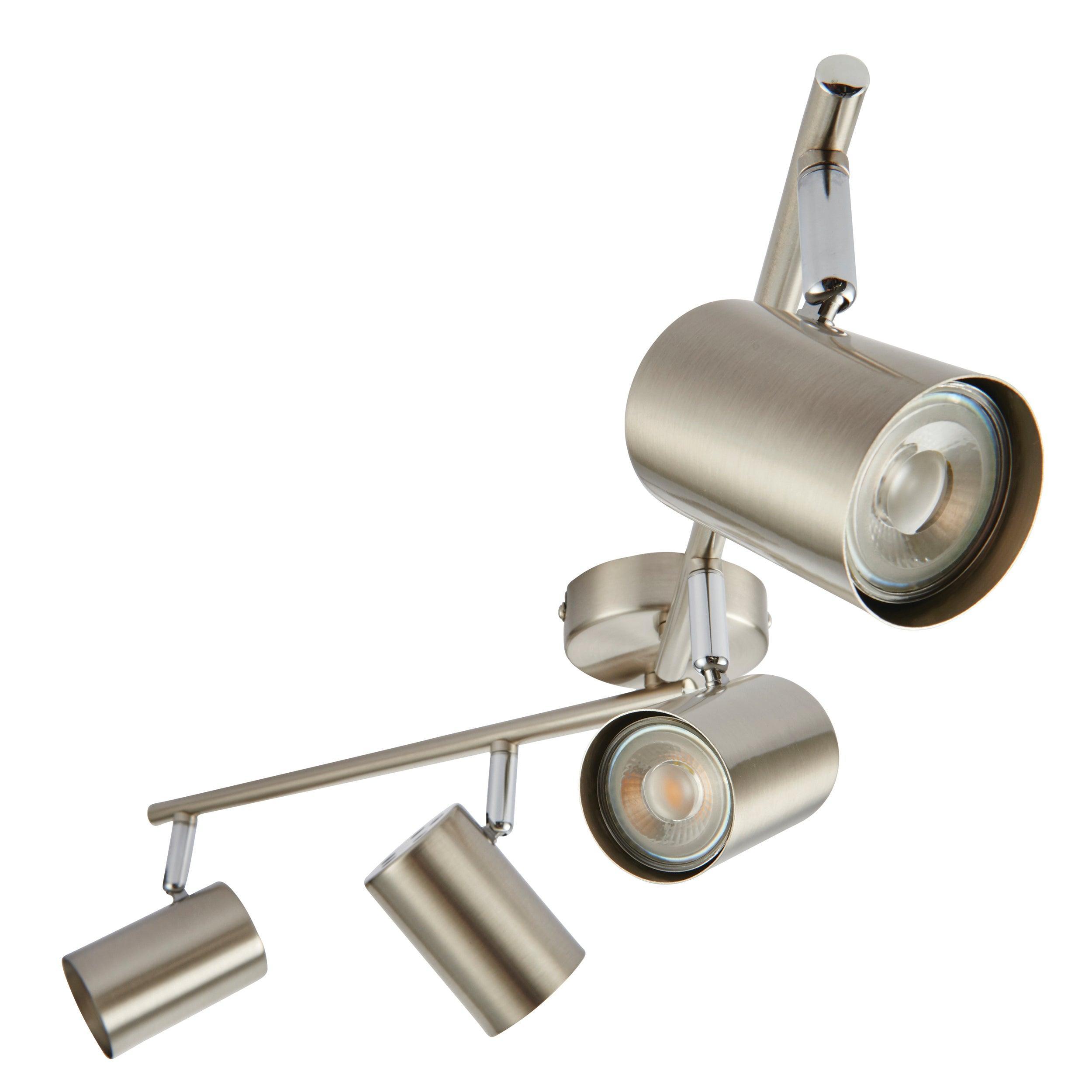 Arezzo 4-Light Chrome Bar Spotlight 7W LED Ceiling Light - Modern Lighting Fixture for Living Room, Bedroom, Kitchen & Office