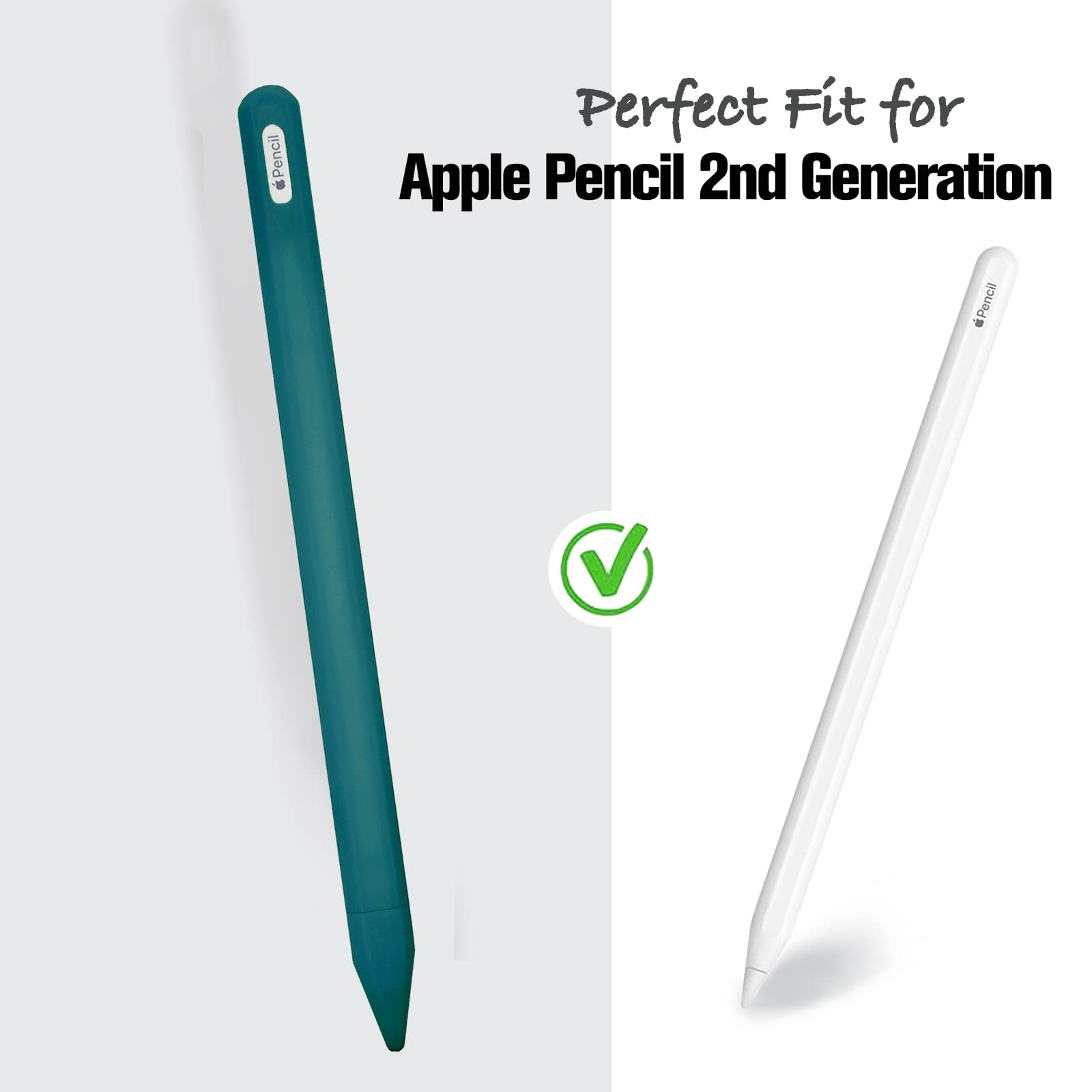 KELIFANG Silicone Case for Apple Pencil Pro 2024 & Apple Pencil 2nd Generation - Protective Skin Sleeve Cover with Grip & Tip Cap - Compatible with iPad Pro 11/12.9/13 Inch - Forest Green - Perfect for Drawing, Note-Taking & Digital Art Protection