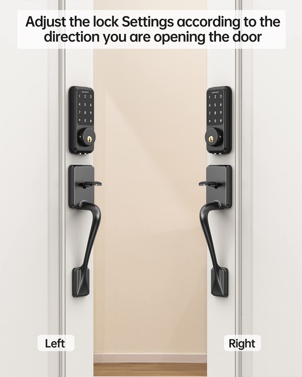 SMONET Smart Lock - Touchscreen Keypad Deadbolt with WiFi & Bluetooth, Keyless Entry Door Lock for Home & Office, Alexa Compatible - Secure Front Door Access for Vacation Rentals, Airbnb & Apartments
