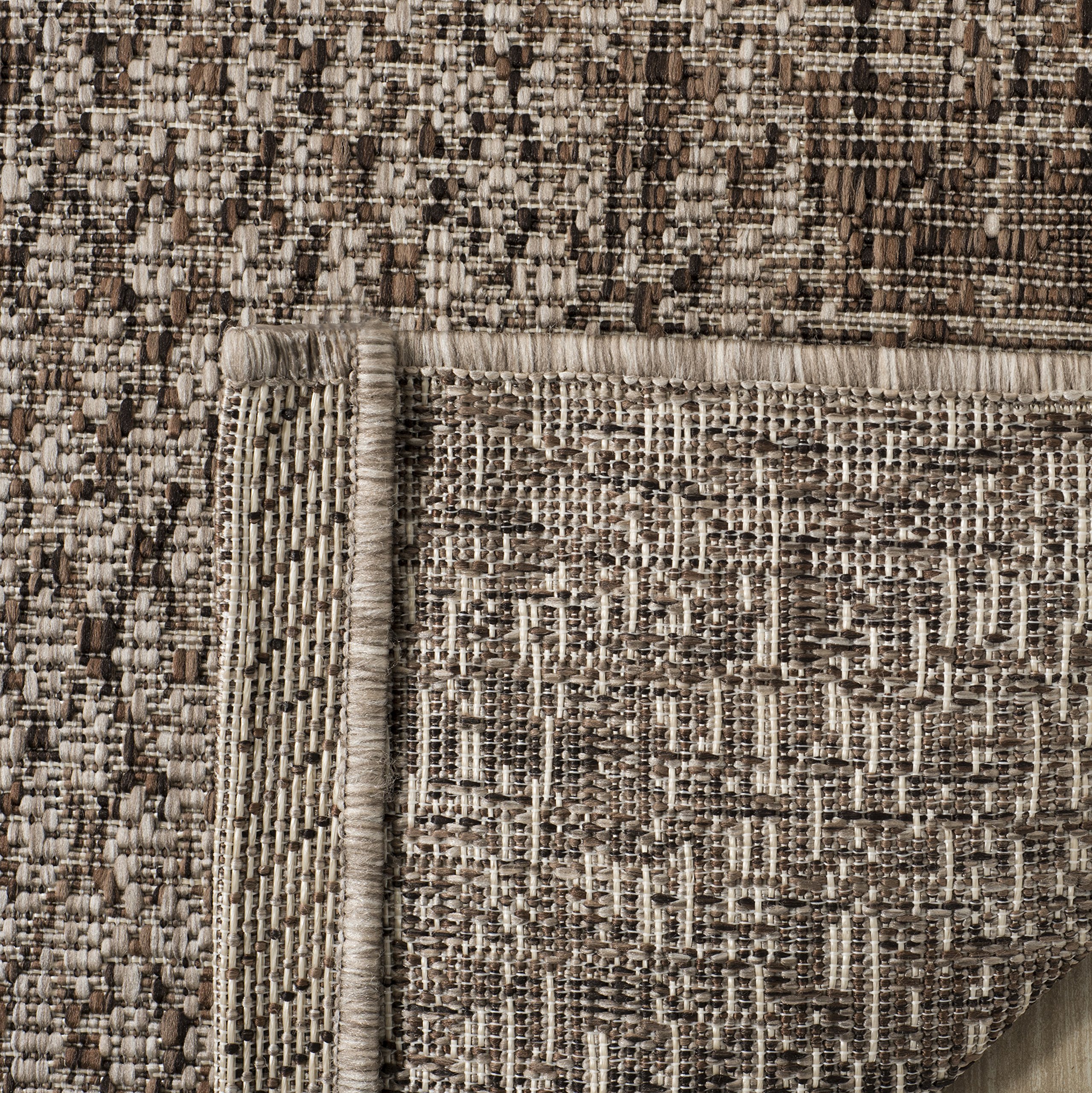 SAFAVIEH Courtyard Collection 9' x 12' Light Beige/Brown Indoor Outdoor Waterproof Rug - Easy Clean, Durable for Patio, Backyard, Mudroom & High Traffic Areas