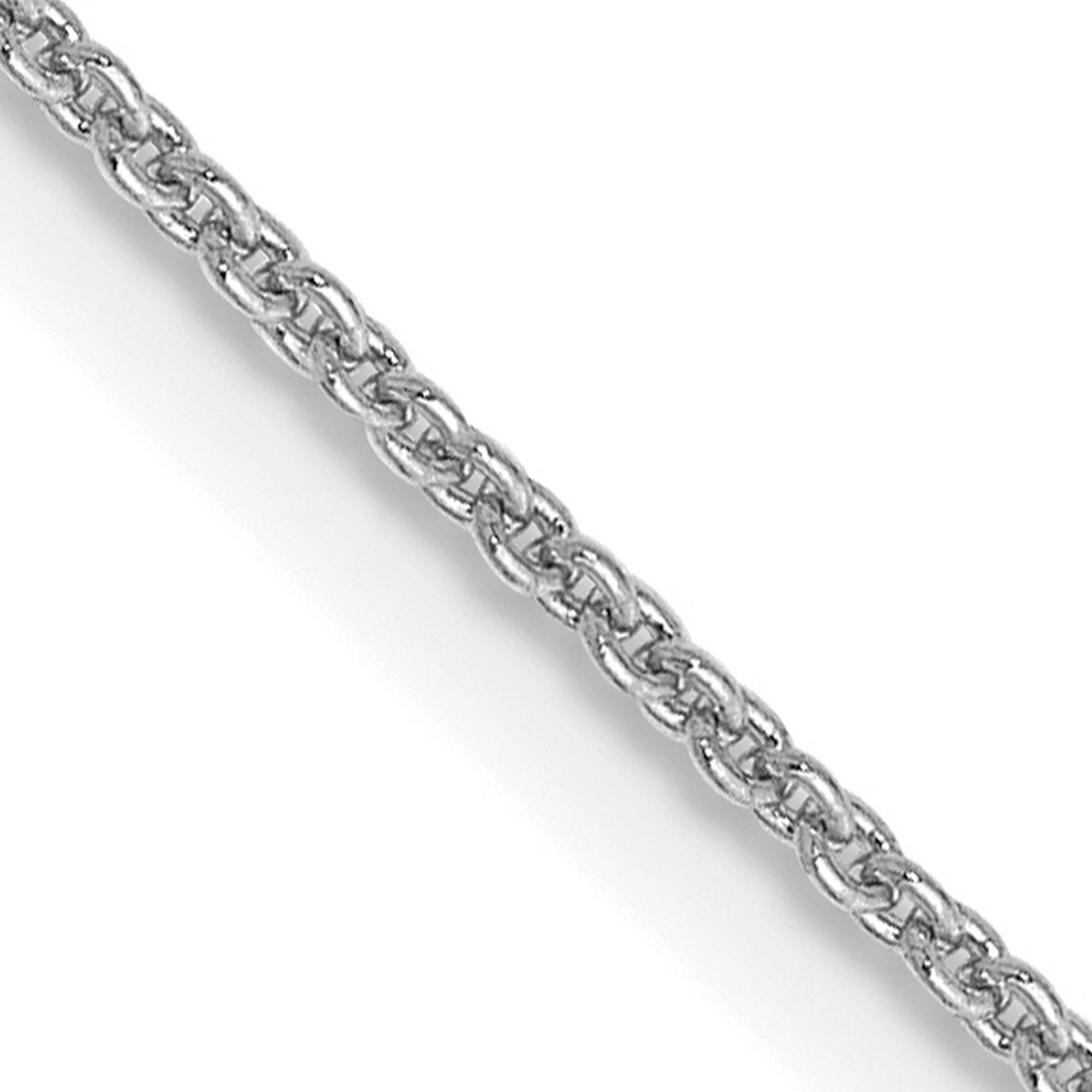 14K White Gold Classic Cable Chain Necklace or Anklet - Dainty Layering Jewelry for Women, Perfect for Everyday Wear, Gifts & Special Occasions