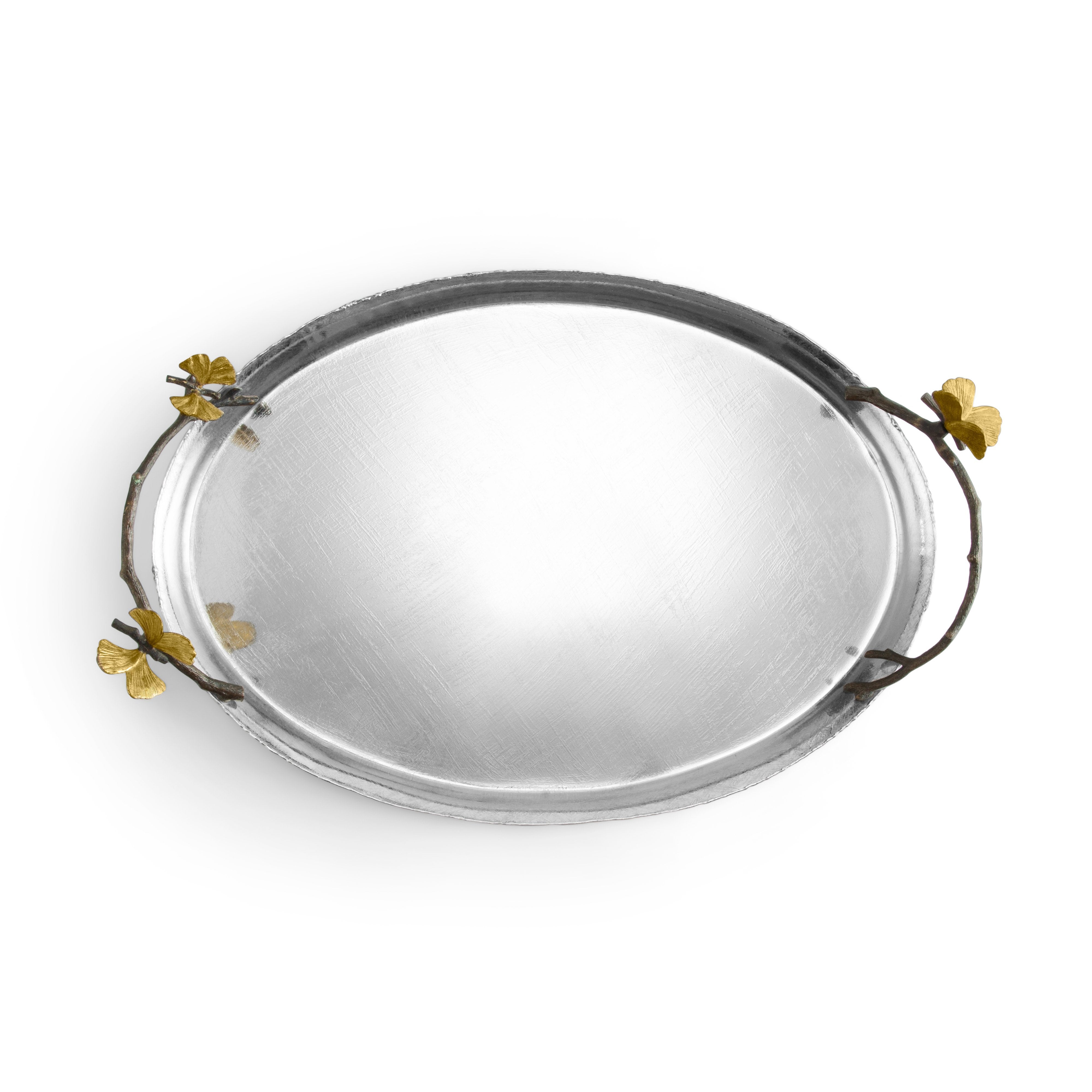 Butterfly Ginkgo Oval Tray - Handmade Decorative Serving Tray for Coffee Table, Dining, and Home Decor | Perfect for Entertaining Guests and Displaying Jewelry