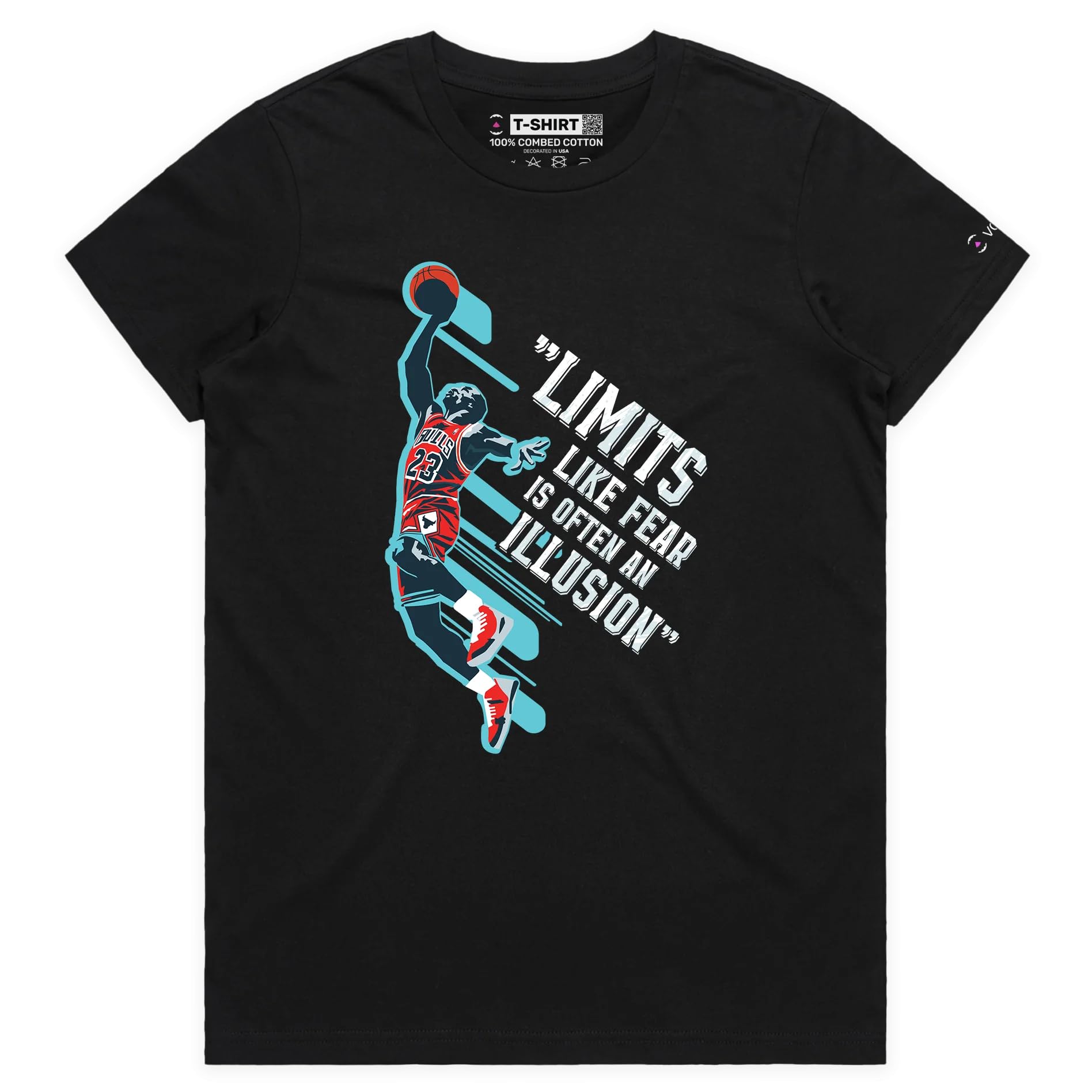 Michael Jordan No Limits Quote T-Shirt - Premium Graphic Chicago Bulls 23 Hall of Fame Basketball Tee for Men & Women - Perfect for Game Day, Gym Workouts & Streetwear Fashion