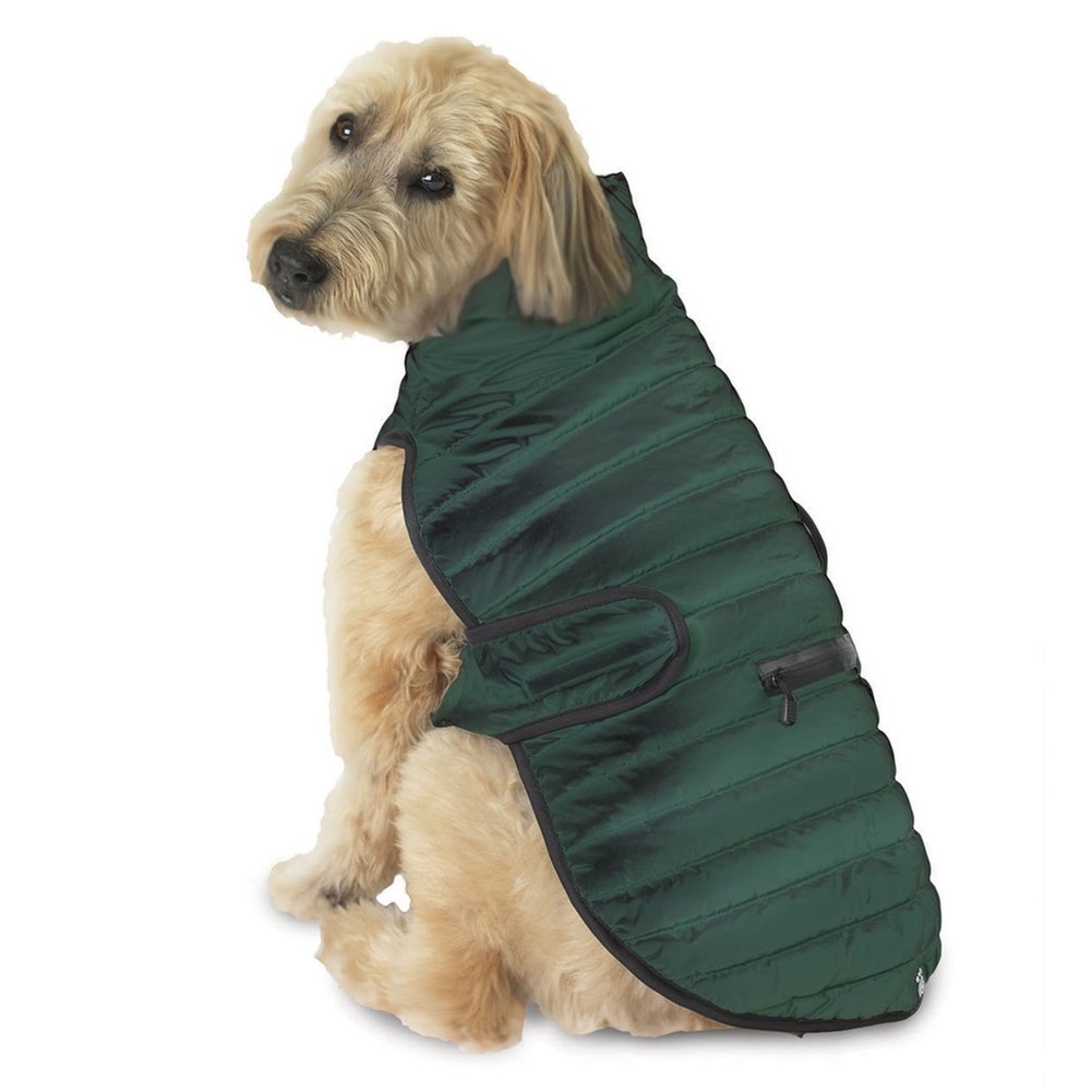 Brunswick Puffer Green Dog Vest for Small Dogs - Warm Winter Coat for Outdoor Adventures, Hiking & Cold Weather Protection