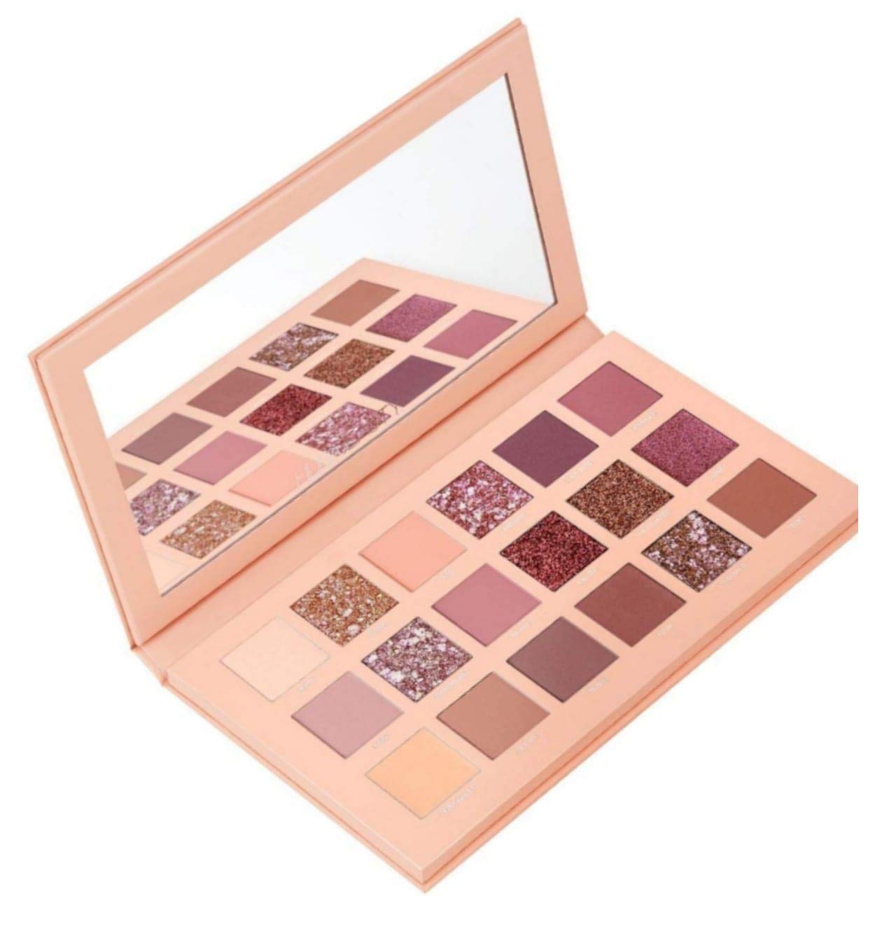 Khelni Beauty New Nude 18 Color Eyeshadow Palette with Oval Brush - Professional Makeup Kit for Day & Night Looks, Party & Wedding Makeup Essentials