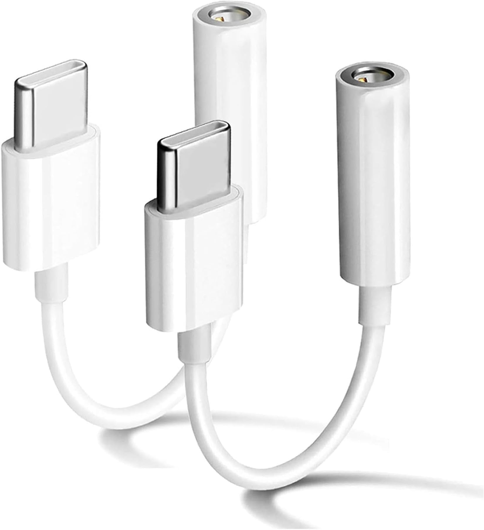 2 Pack USB C to 3.5mm Headphone Jack Adapter - Type C to Aux Audio Dongle Cable for iPhone 15 Pro Max/15 Pro/15 Plus, iPad Pro, MacBook, Galaxy S24/S23/S22 - Perfect for Music, Gaming & Hands-Free Calling