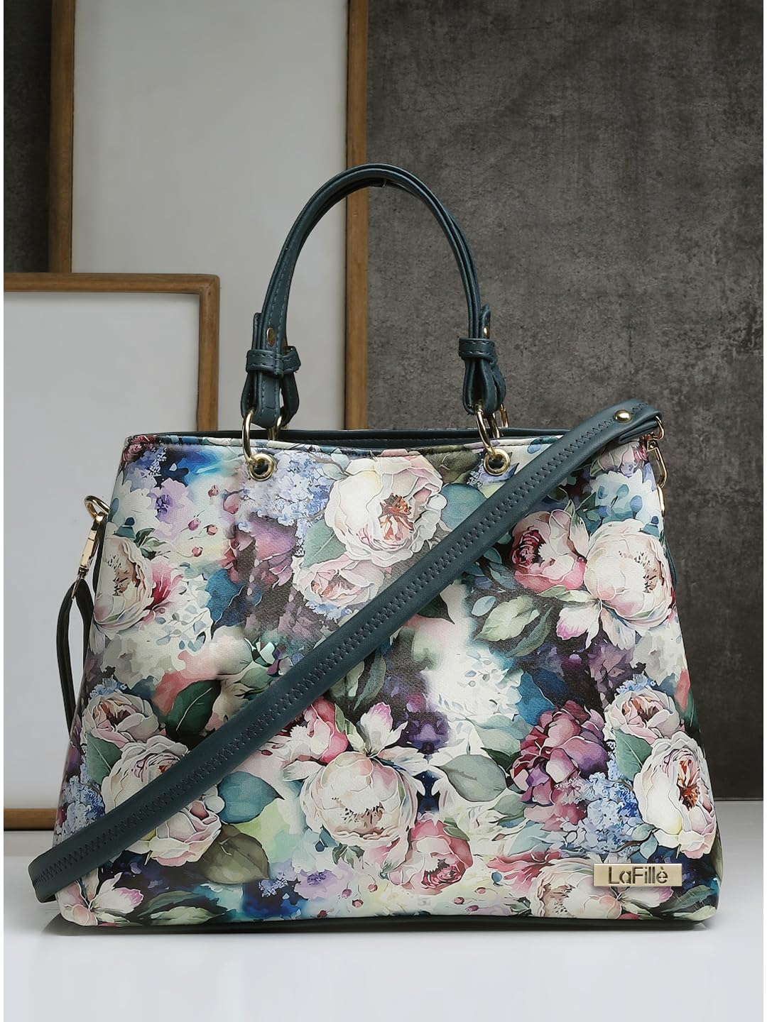 LaFille Latest Floral Print Handbag for Women & Girls - Stylish Ladies Purse & Tote Bag, Perfect for Office, College & Daily Use - Fashionable Handheld Bag for Work, School & Shopping