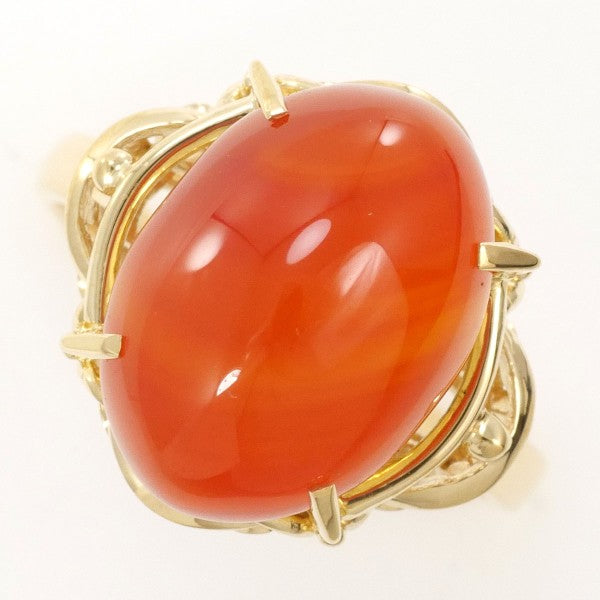 18K Yellow Gold Carnelian Ring for Women - Elegant Gemstone Jewelry for Gifts, Weddings & Special Occasions