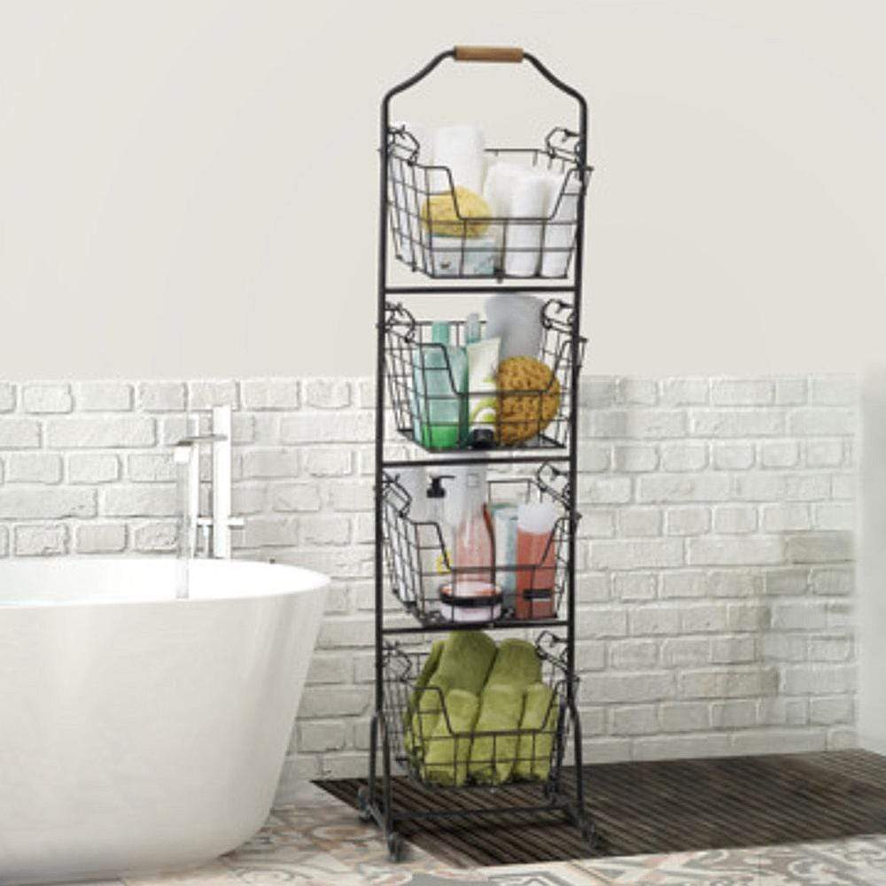 Adjustable Standing Storage Rack - Foldable Shelf Organizer for Kitchen, Bathroom, Office | Space Saving Storage Solution for Home & Office Organization