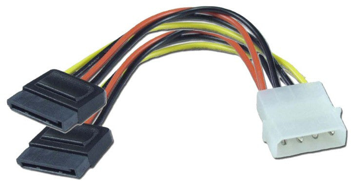 6-Pin to Dual 15-Pin SATA Power Splitter Cable - Connect 2 SATA Drives to Single Power Supply - Perfect for PC Builds, Servers & External Storage Enclosures