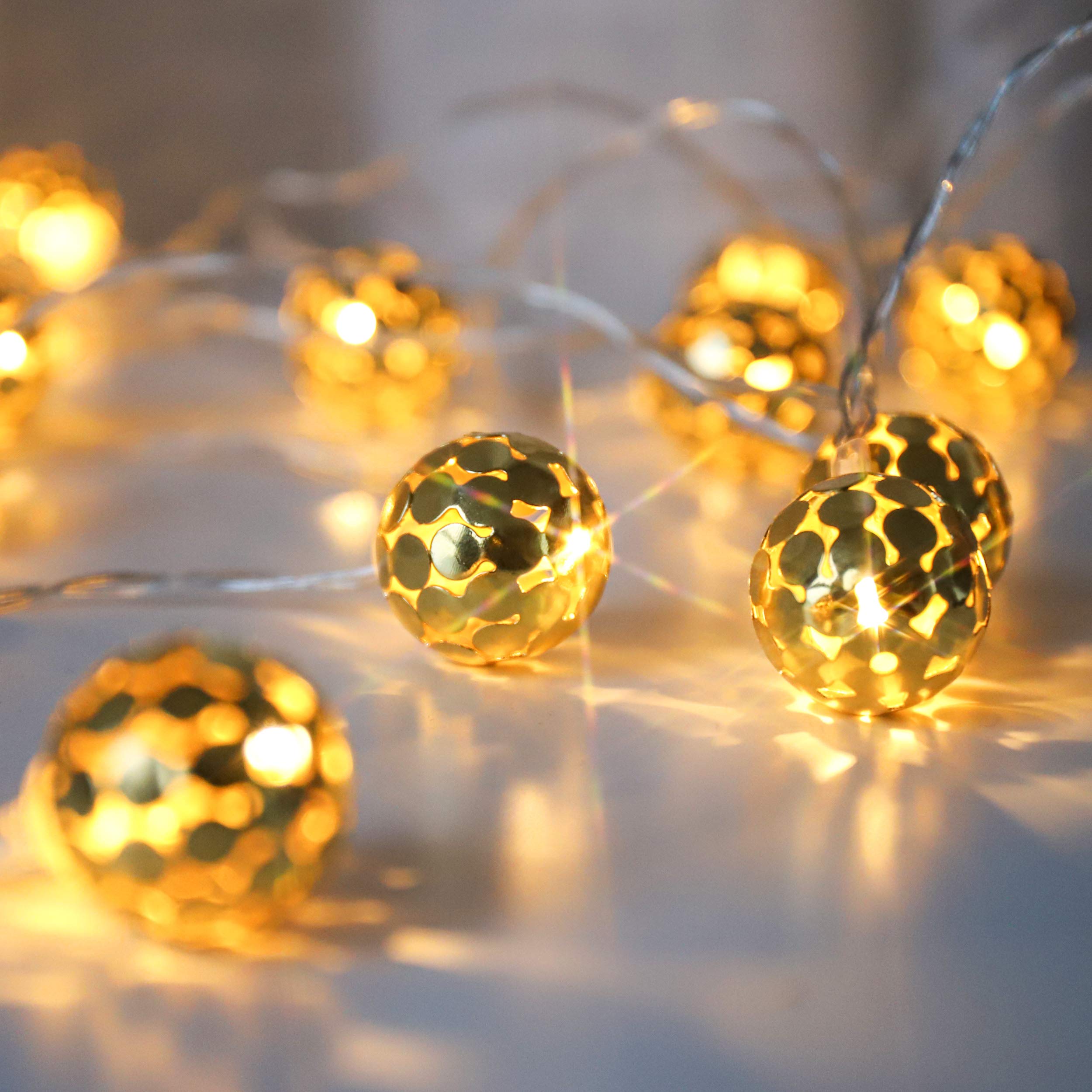 MyCozyLite 20 LED Globe String Lights - 10ft Battery Operated Fairy Lights with Timer, Warm White for Bedroom, Wedding, Party & Outdoor Decor | Waterproof & Dimmable