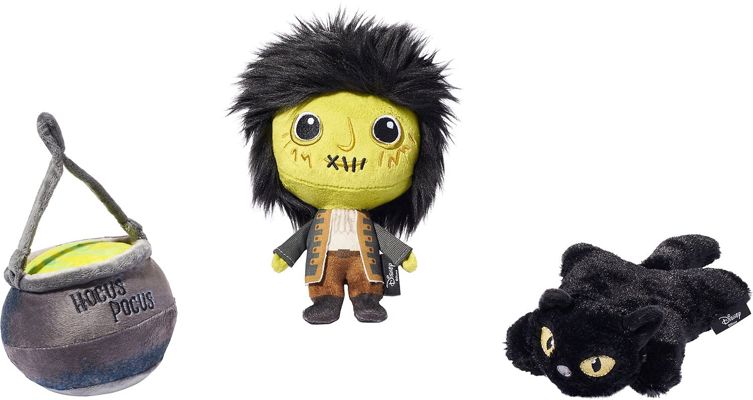 Hocus Pocus Cat Toys Set - Billy, Binx & Cauldron Plush Interactive Cat Toys (3-Pack) for Small to Large Breed Cats - Perfect for Playtime, Chewing & Halloween Themed Fun