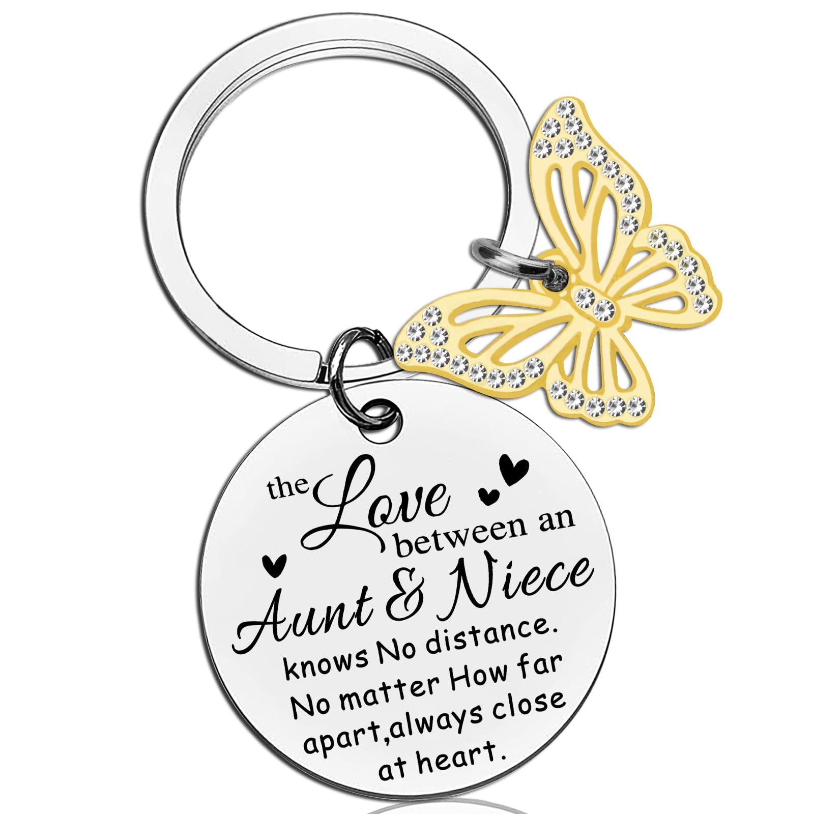 Unique Aunt Keychain Gift - Thoughtful Niece to Aunt Present for Mother's Day, Birthday & Special Occasions | Perfect Women's Gift for Aunts from Niece | Great for Everyday Use, Keyrings & Sentimental Keepsakes