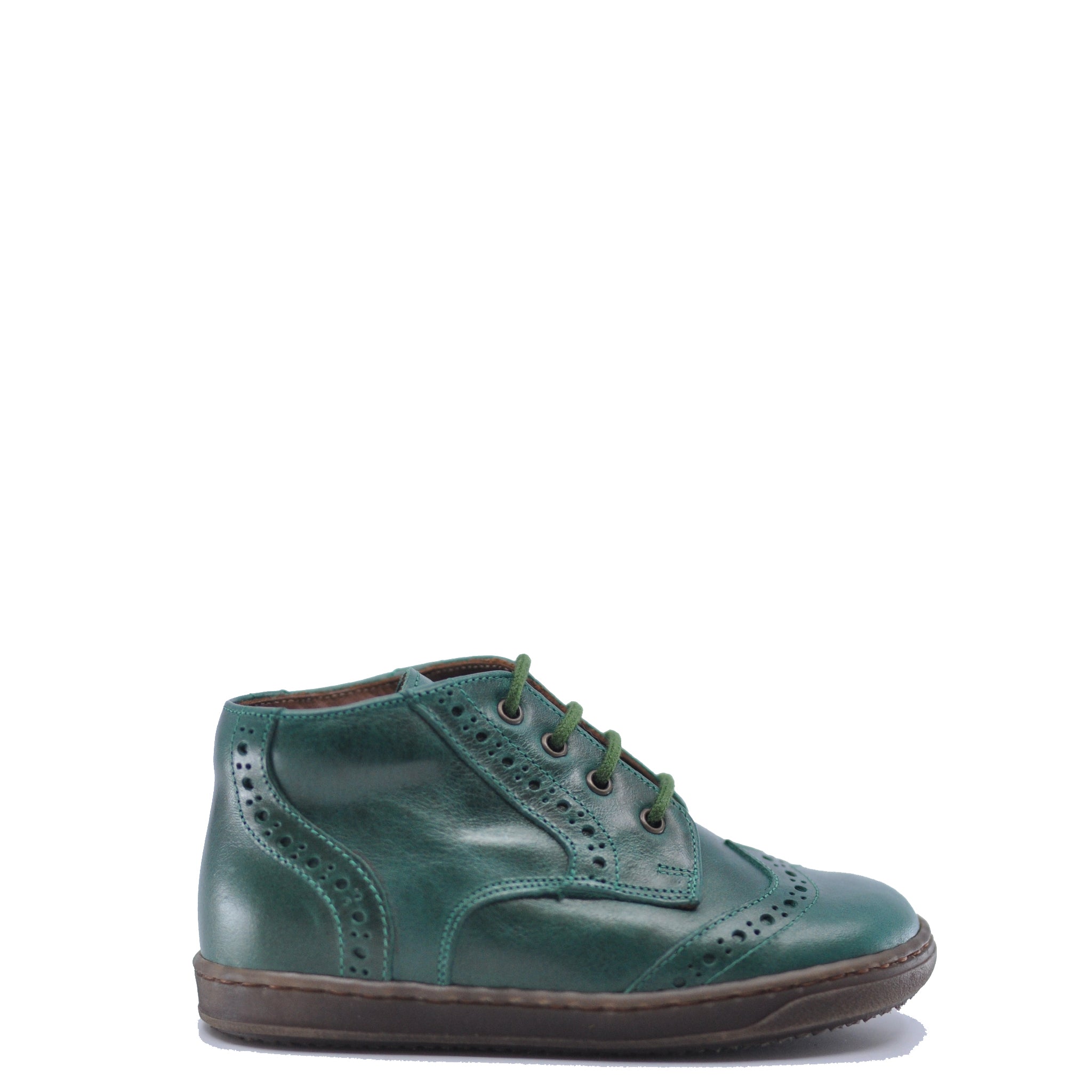 Stylish Pepe Green Wingtip Baby Booties - Soft Leather First Walkers for Boys & Girls - Perfect for Special Occasions & Photo Shoots