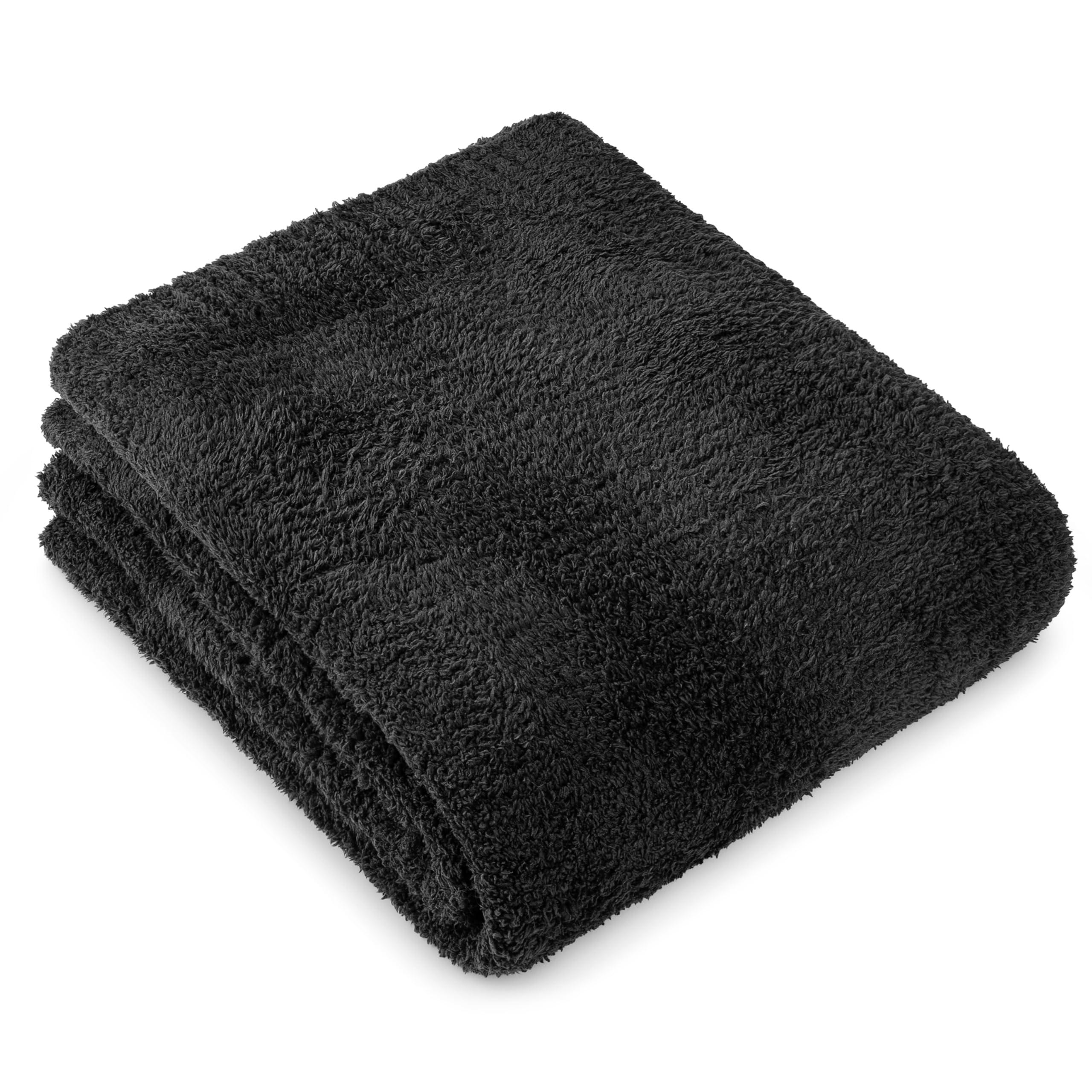 PAVILIA Super Soft Fluffy Knit Throw Blanket - Lightweight & Cozy Black Blanket for Couch, Bed, Sofa (60x80 Inches) - Perfect for Lounging, Movie Nights & Winter Warmth