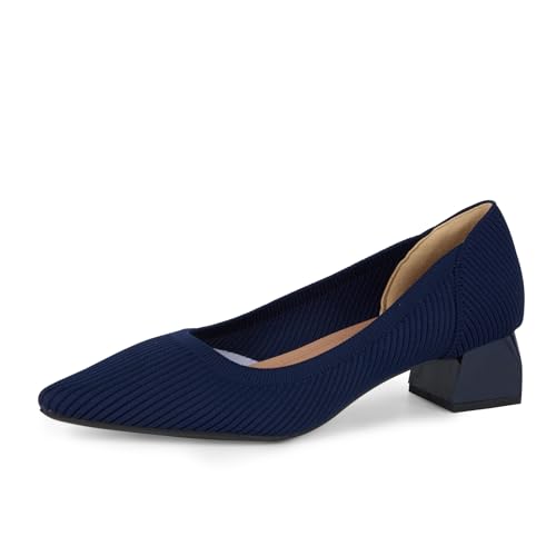 Navy Chunky Heels