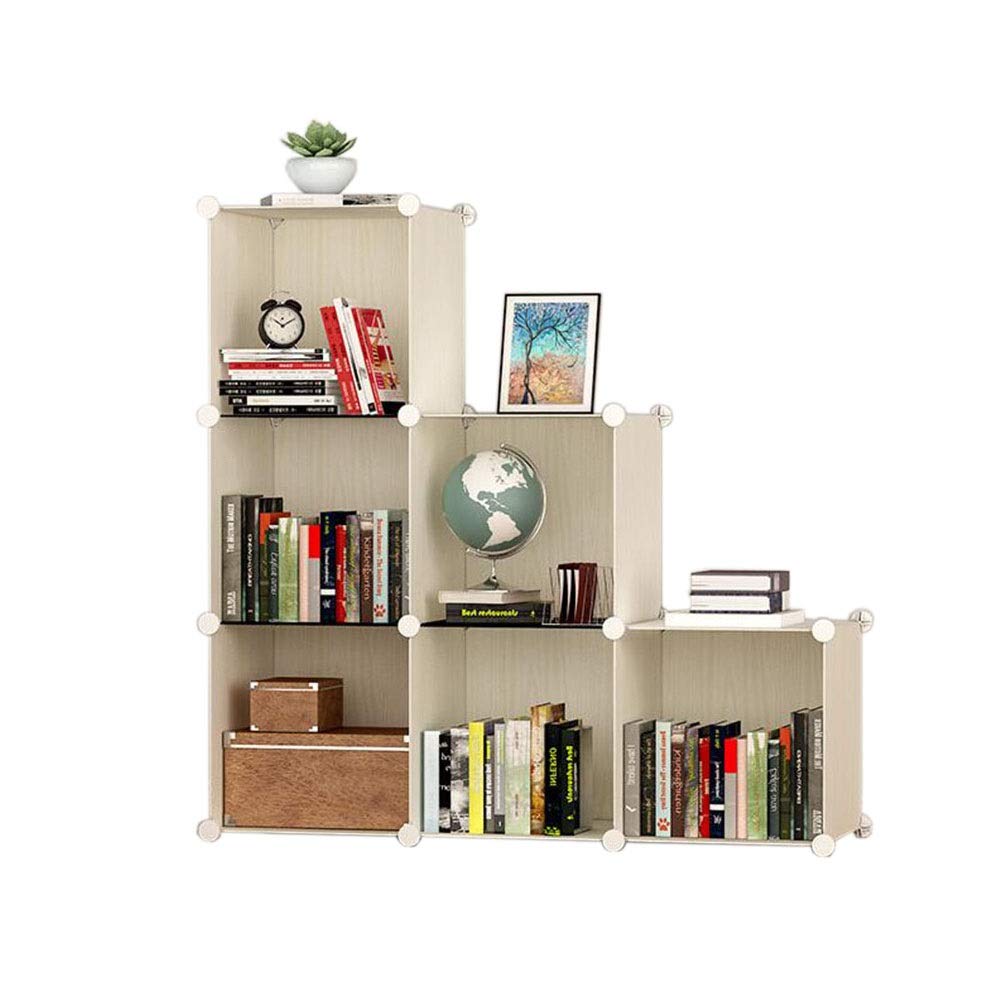 Jcnfa Modular Bookshelf - 5-Size Plaid Storage Cabinet, DIY Cube Bookcase for Home & Office Organization (6 Grid, 43.7x14.56x43.7 Inches) - Perfect for Living Room, Bedroom & Study Storage Solutions