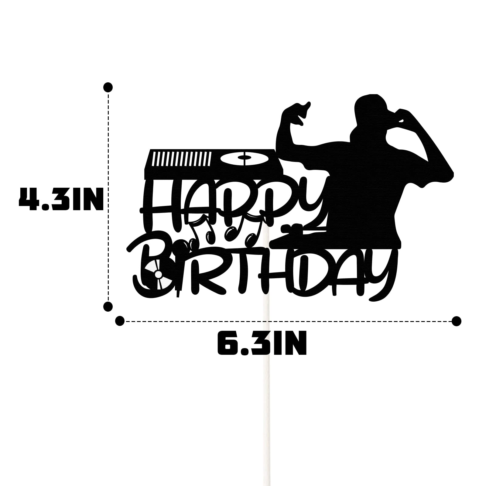 DJ Happy Birthday Cake Topper - Gold Disco Theme Party Decorations for Hip Hop Hooray Celebrations | Perfect for Birthday Parties, Anniversaries & Special Events