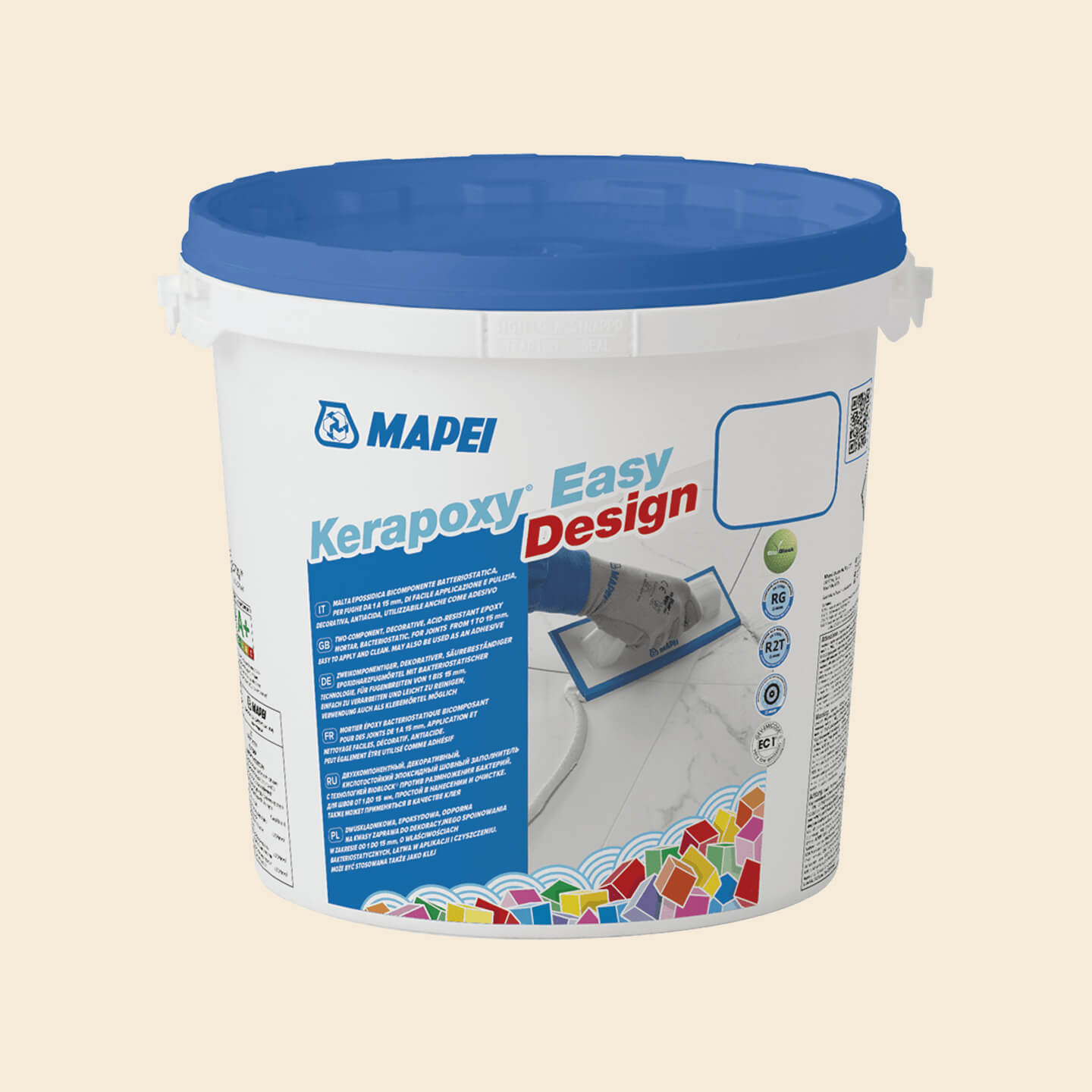 Mapei Kerapoxy Easy Design 3kg Epoxy Grout - Jasmine 130 - Premium Tile & Stone Grout for Bathroom, Kitchen & Flooring - Waterproof & Stain-Resistant for Showers, Backsplashes & Countertops
