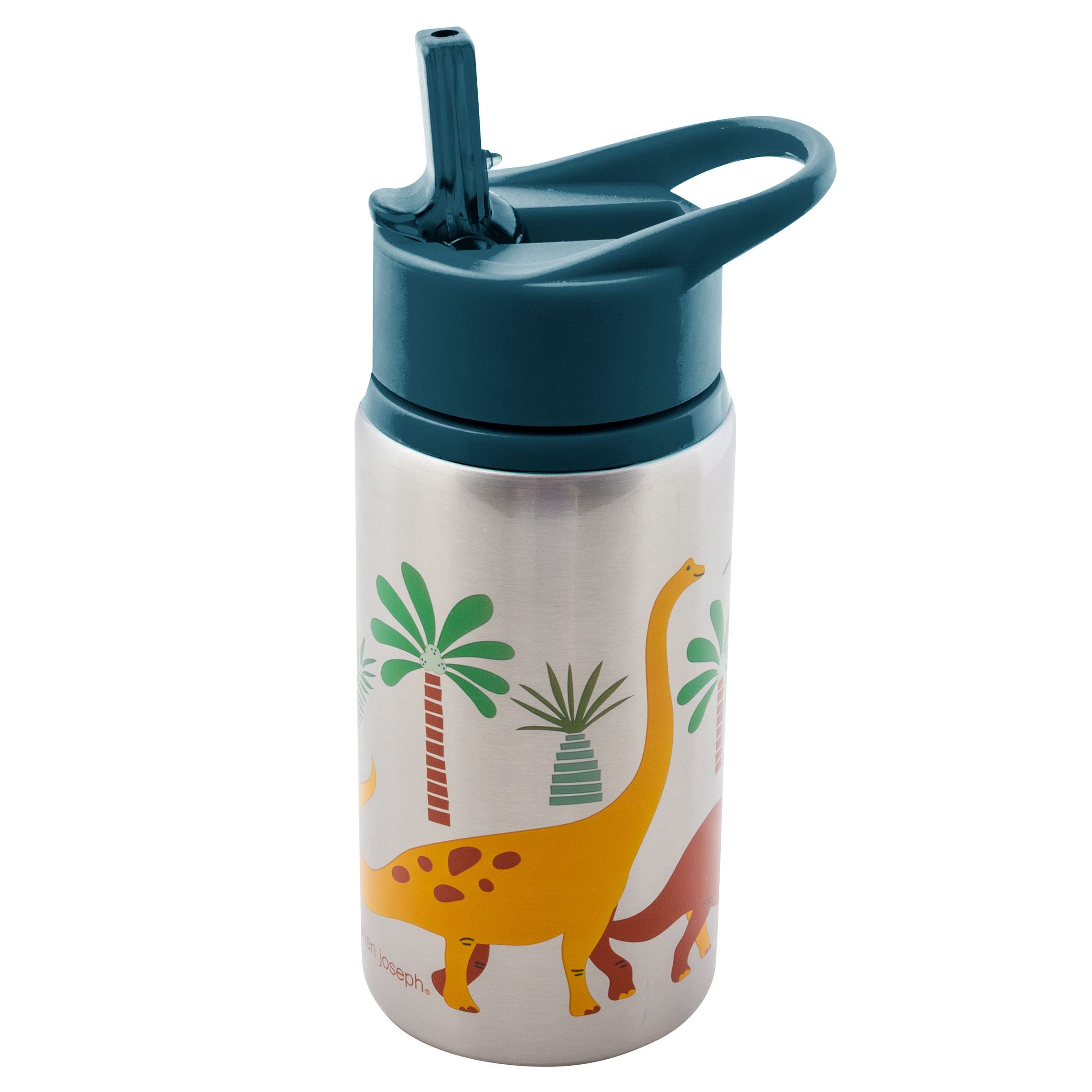 Stephen Joseph 18oz Insulated Stainless Steel Water Bottle with Straw Lid - Reusable Tumbler for Kids, BPA-Free, Leak-Proof, Keeps Drinks Cold/Hot for Hours - Perfect for School, Sports, Travel & Outdoor Activities (Dinosaur Design)