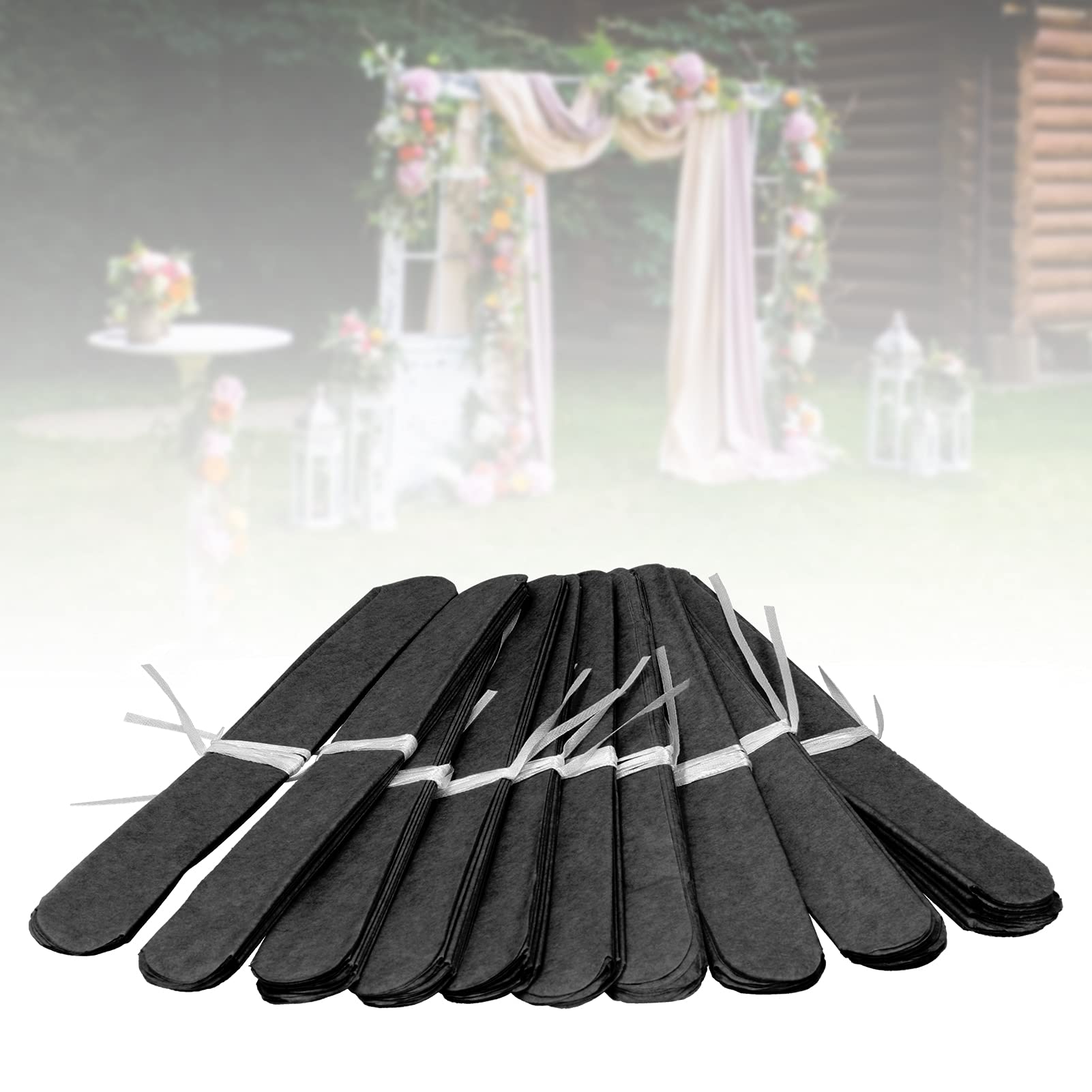 Foldable Flat Paper Flower Ball - Black Round Pompon Decoration for Birthday Parties, Weddings & Festivals | DIY Floral Centerpiece & Event Decor