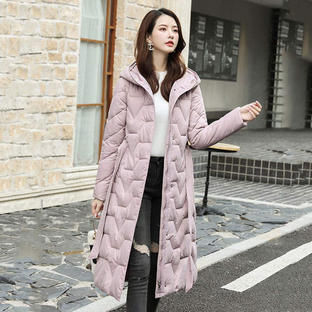 SDCVRE Women's Winter Down Jacket - Waterproof Long Hooded Puffer Coat with Stand Collar & Sashes, Plus Size Warm Slim Fit for Outdoor Activities, Skiing & Cold Weather