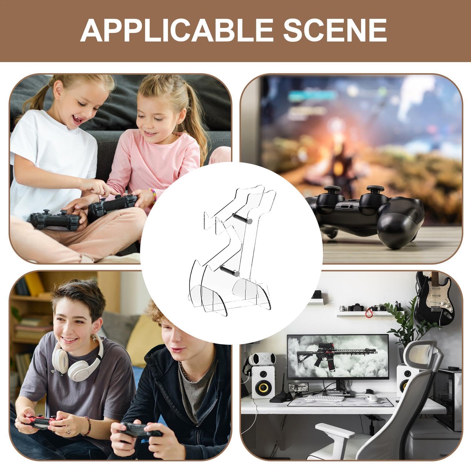 Clear 3-Tier Controller and Headset Stand | Multi-Functional Gaming Console Organizer for PS5, Xbox, Switch | Perfect for Bedroom, Living Room & Game Room Setup