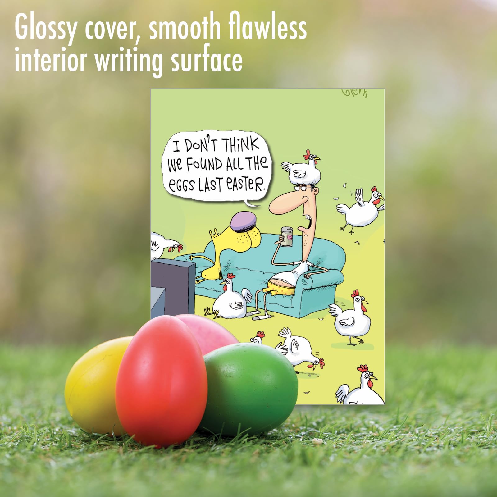 Funny Easter Greeting Card - 'Found All Eggs' Design with 5x7 Inch Envelope (1 Card) | Perfect for Easter Gifts, Party Invitations & Spring Celebrations | NobleWorks 7286