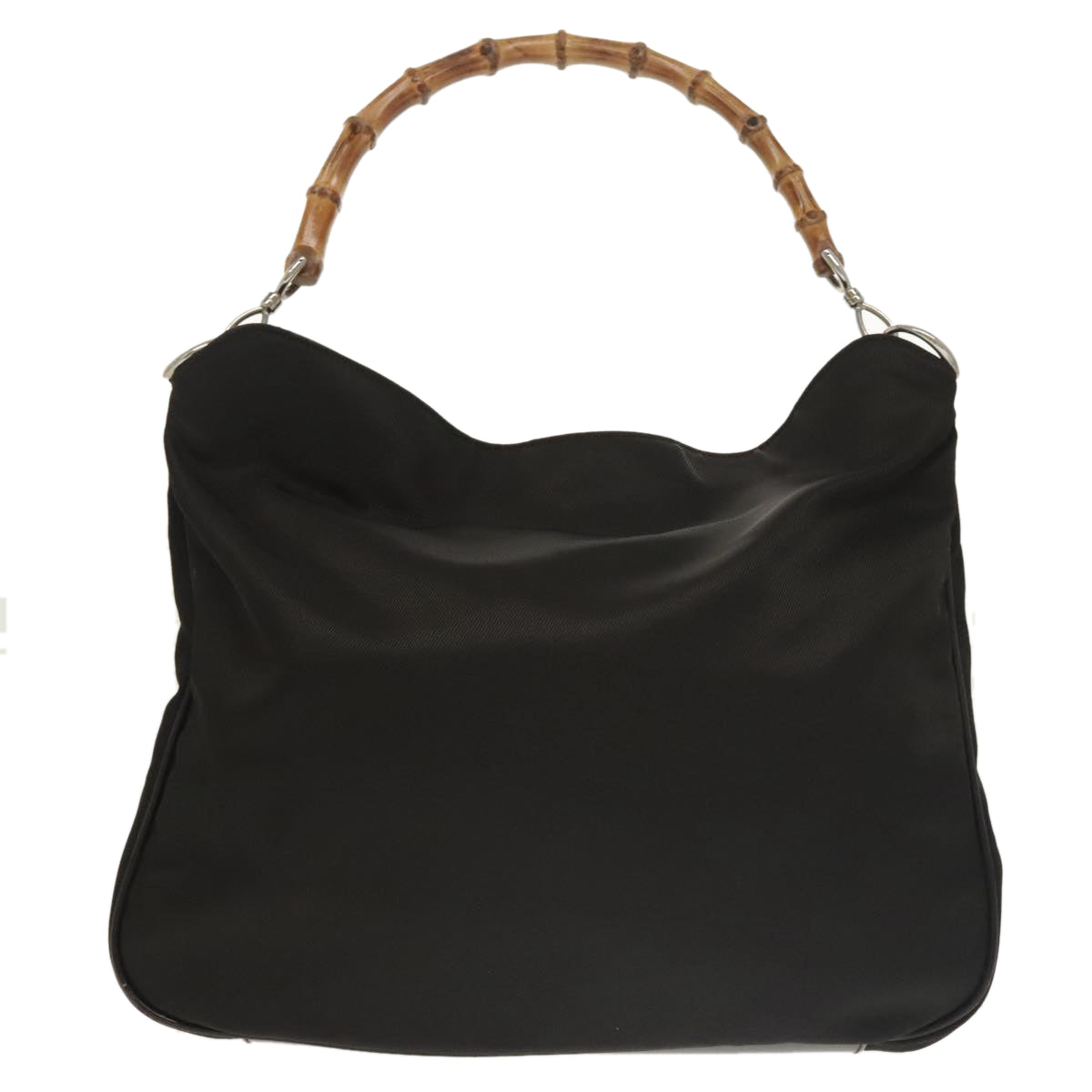 Eco-Friendly Bamboo Shopper Tote Bag - Black Nylon Reusable Grocery Bag for Shopping, Beach & Daily Use