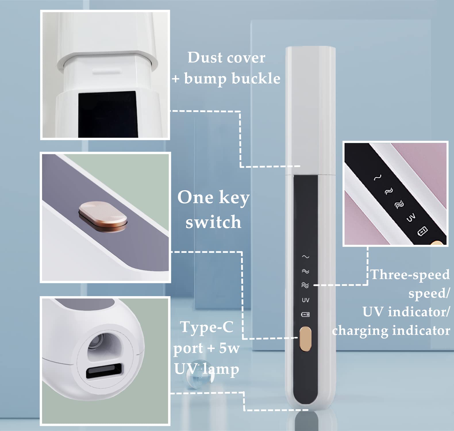 Professional Electric Nail File Kit - Wireless Portable Nail Drill with LED Drying Lamp, 3-Speed Adjustable & 6 Polishing Heads for Manicure Pedicure - Long Battery Life for Home Salon & Travel Nail Care (White)