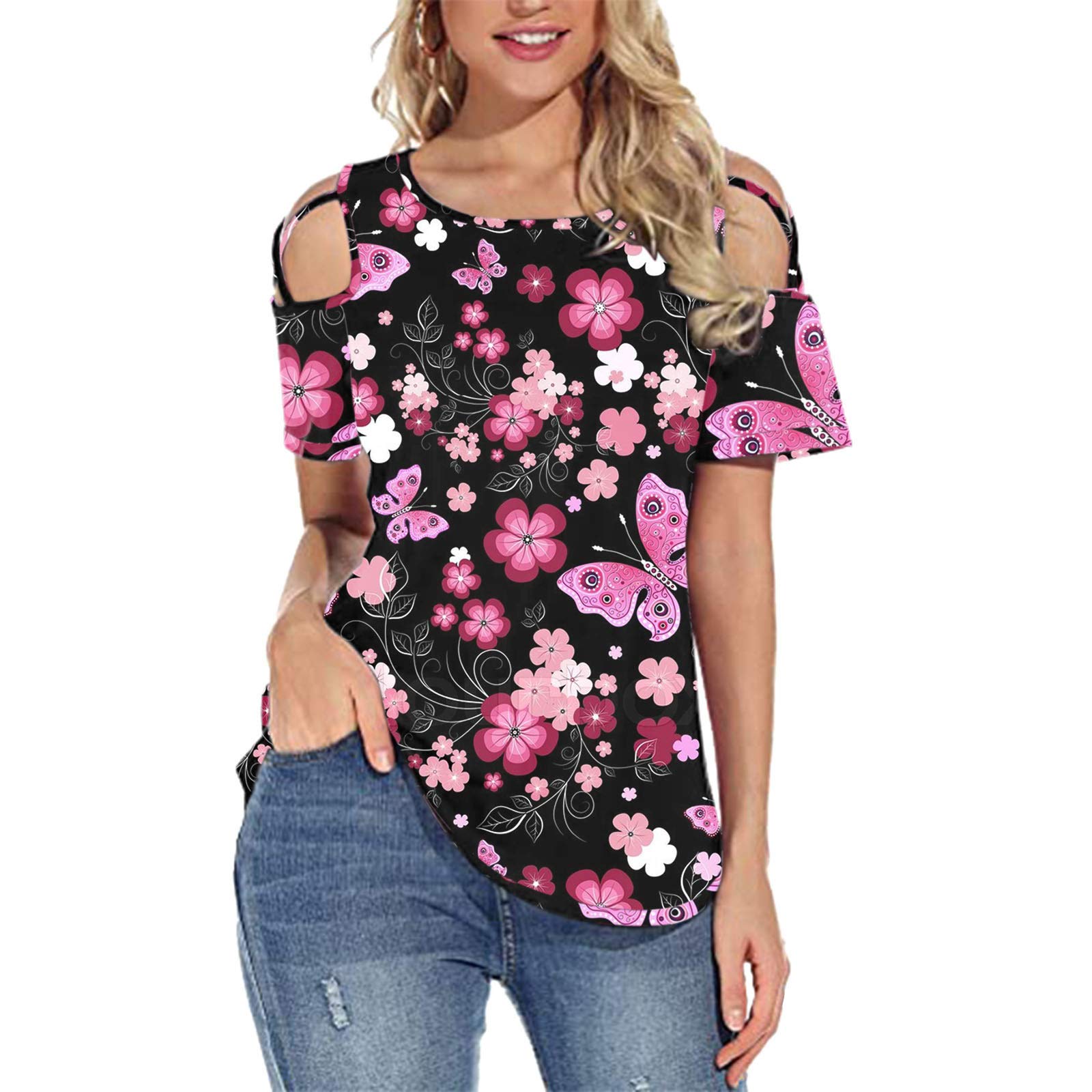 Women's Casual Leopard Print V-Neck Short Sleeve Blouse - Sexy Tops for Summer, Party & Date Night Outfits