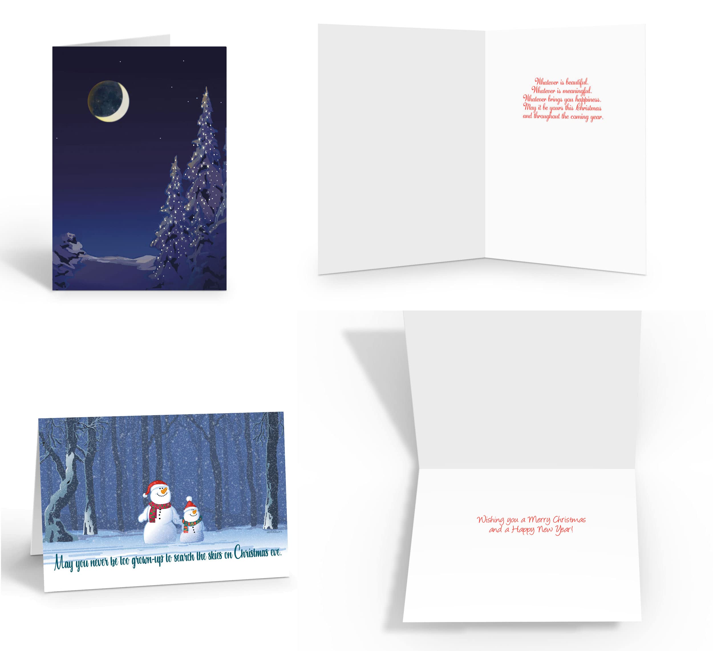 Stonehouse Collection Assorted Christmas Cards - Winter Forest Holiday Boxed Greeting Cards Set | 18 Handcrafted USA-Made Cards with Envelopes | Perfect for Holiday Wishes, Office Gifts & Family Correspondence