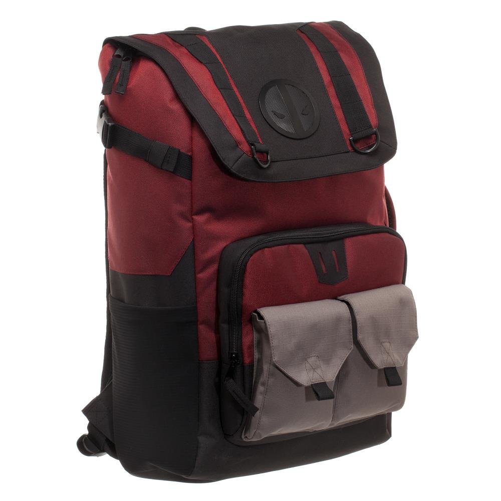 Marvel Deadpool Backpack for Men & Women - Black and Red Superhero Comic Book Design - Perfect for School, Travel, and Comic Conventions