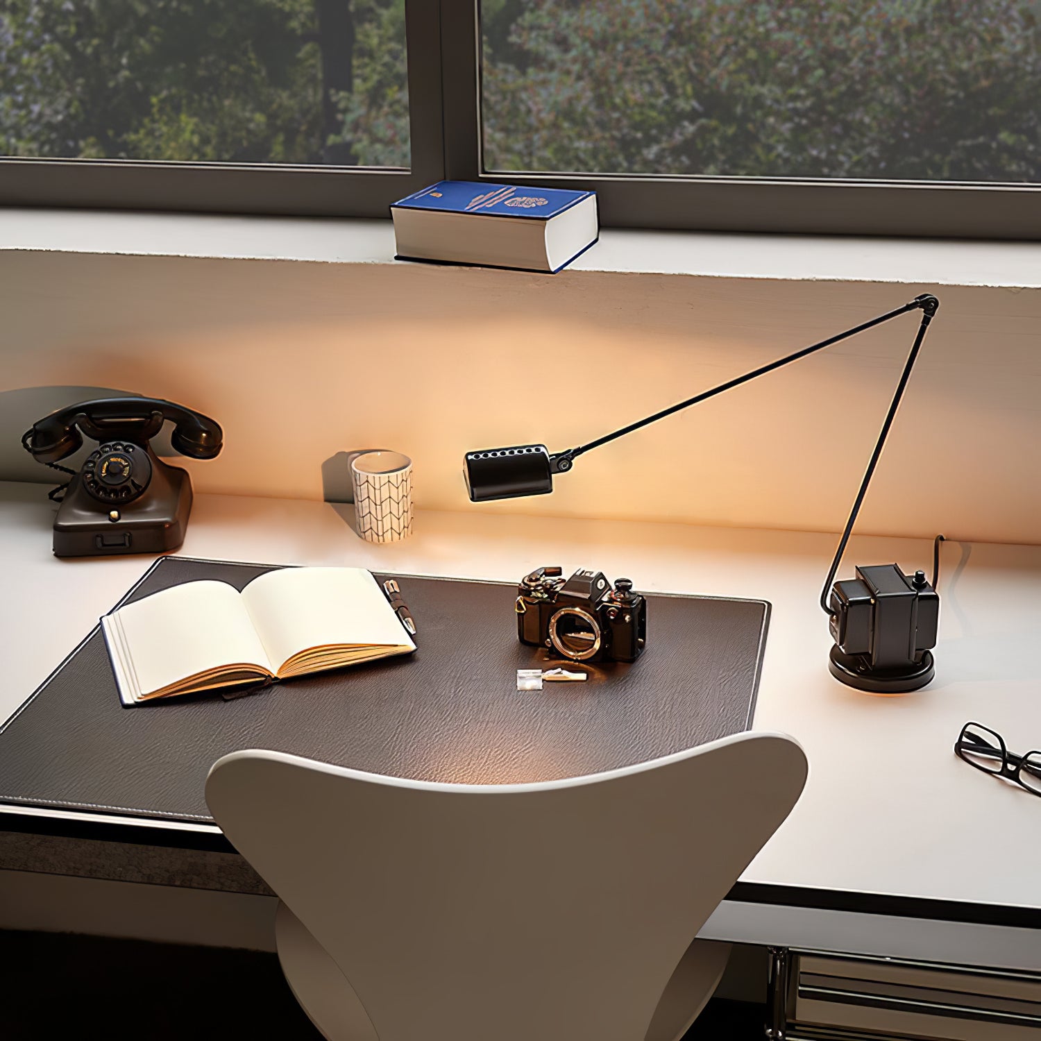 Dynamo Table Lamp - Modern LED Desk Light with Adjustable Brightness, Perfect for Home Office, Study, and Bedroom Reading