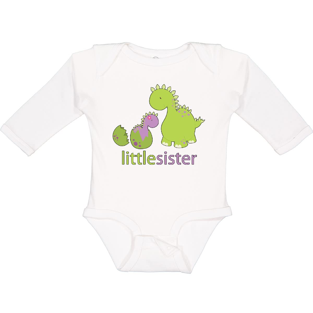 Inktastic Little Sister Purple Long Sleeve Baby Bodysuit - Soft & Comfortable Infant Onesie for Newborns & Toddlers - Perfect for Family Photos, Playtime & Everyday Wear