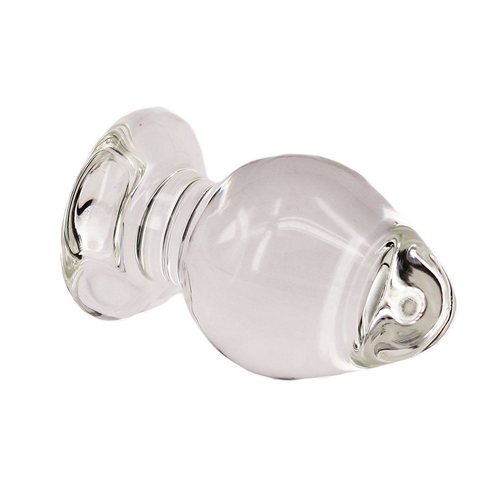 Large Crystal Glass Butt Plug - G-Spot Stimulating Anal Trainer for Beginners & Advanced Users - Perfect for Couples Play, Solo Exploration & Sensual Massage