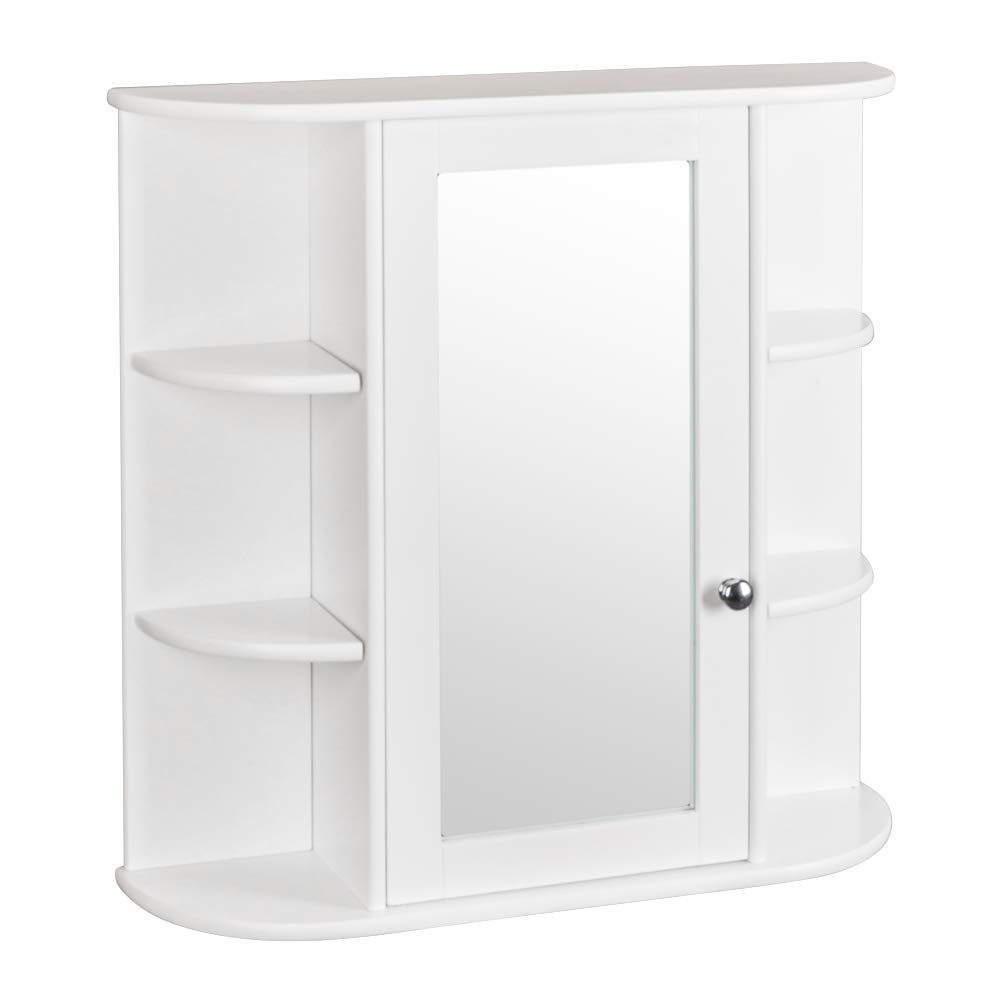 Wall-Mounted Bathroom Medicine Cabinet with Mirror - Adjustable 2-Tier Shelves Storage Organizer for Bathroom Essentials | Space-Saving Single Door Design for Small Bathrooms, Vanities & Powder Rooms