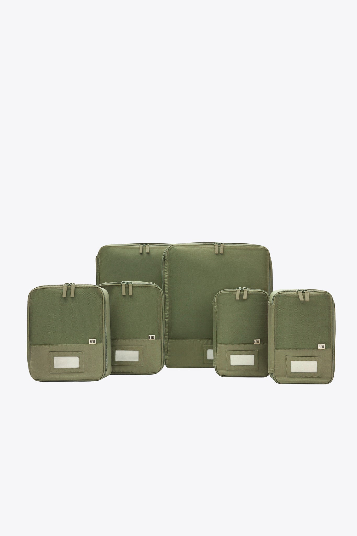 6-Piece Olive Compression Packing Cubes for Travel - Organize Luggage, Save Space & Stay Organized on Trips