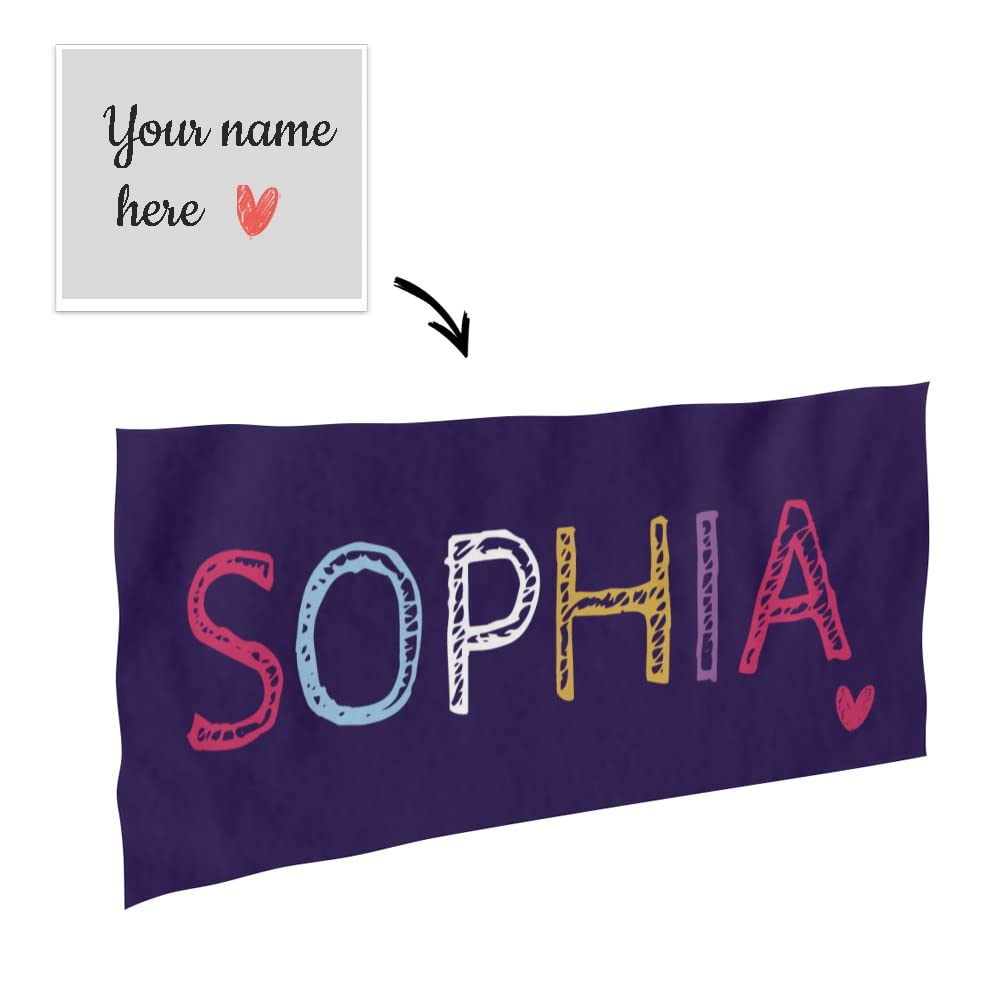 Custom Personalized Beach Towel with Name - Soft Bath Towel for Women, Men, Kids & Adults | Summer Pool Party, Vacation & Outdoor Activities Gift