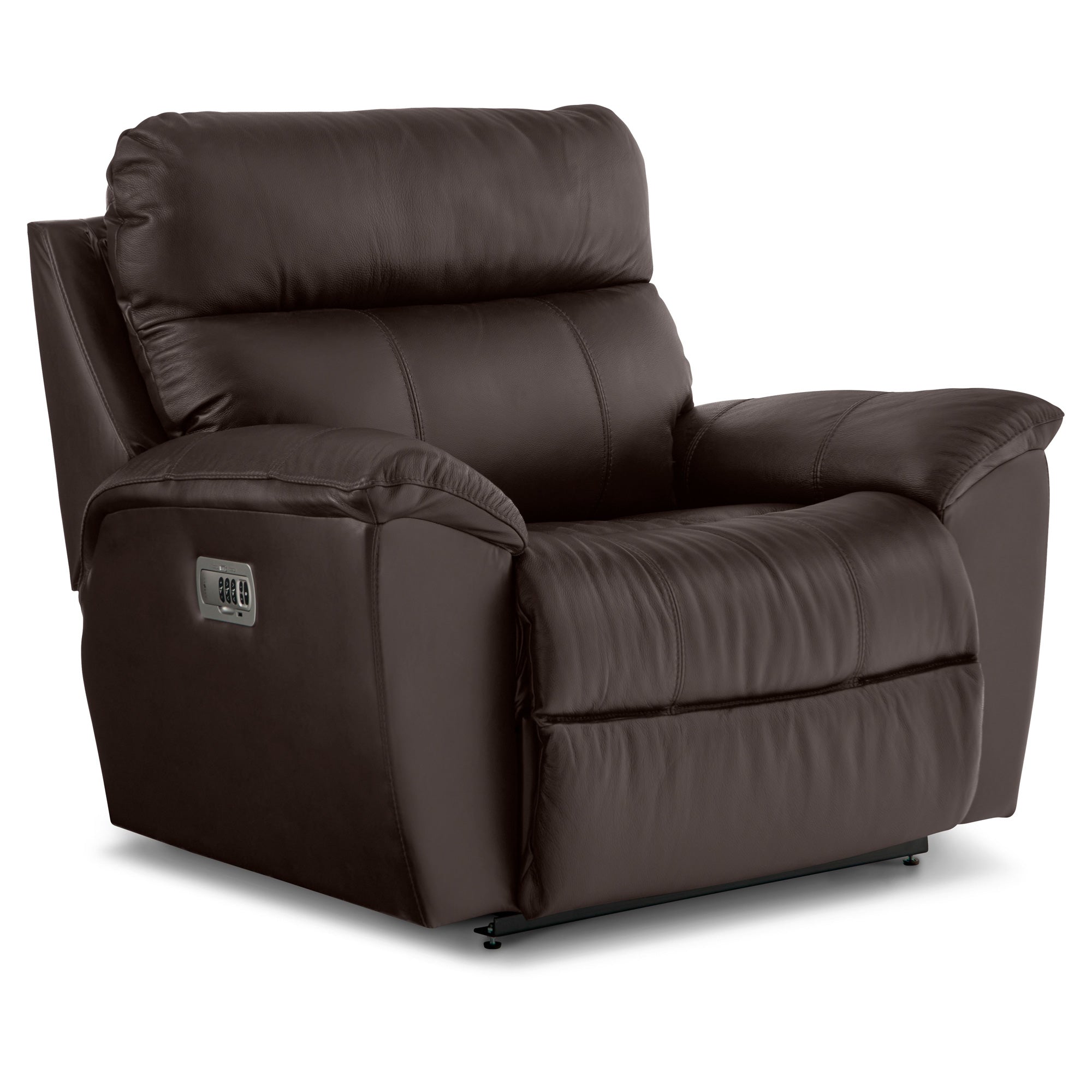 Premium Roman Leather Tri Power Reclining Oversize Chair - Heavy Duty Electric Massage Recliner for Living Room, Home Theater & Man Cave - Extra Wide Padded Seat with USB Charging & Cup Holders